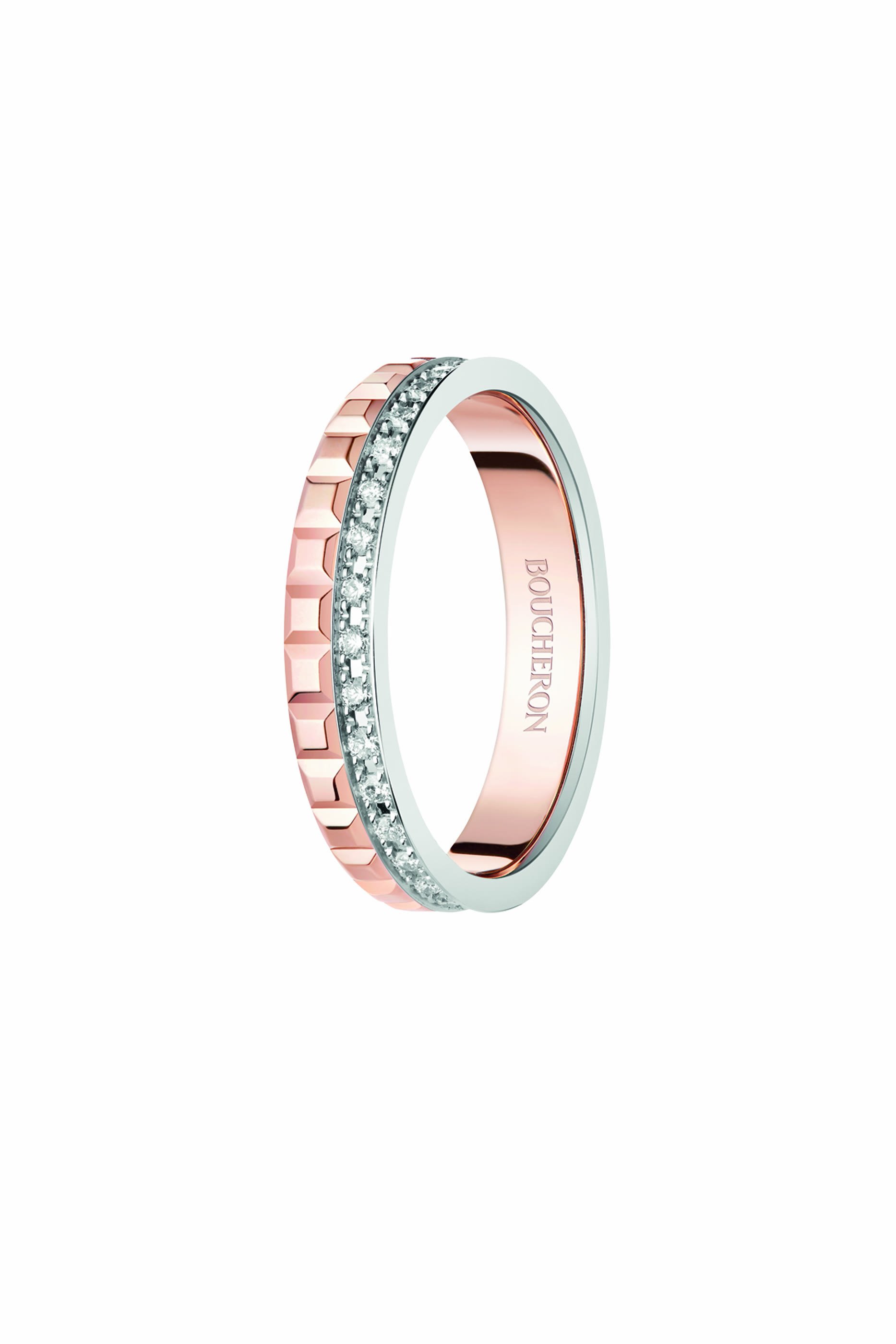 Quatre Radiant Edition Wedding Band, 18K White Gold & Diamonds