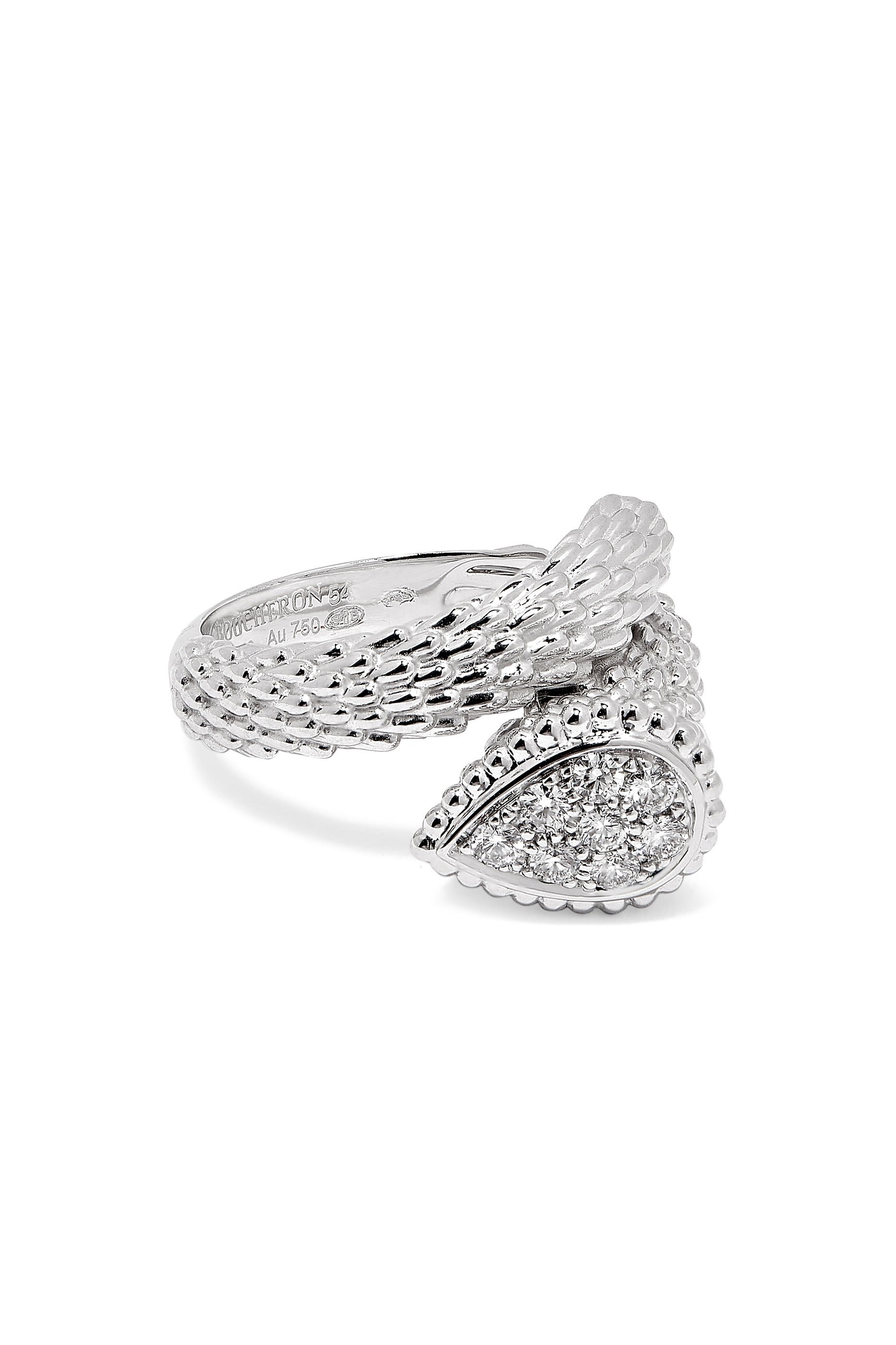 Serpent Bohème S Motif Diamond Ring, 18k White Gold & Diamonds
