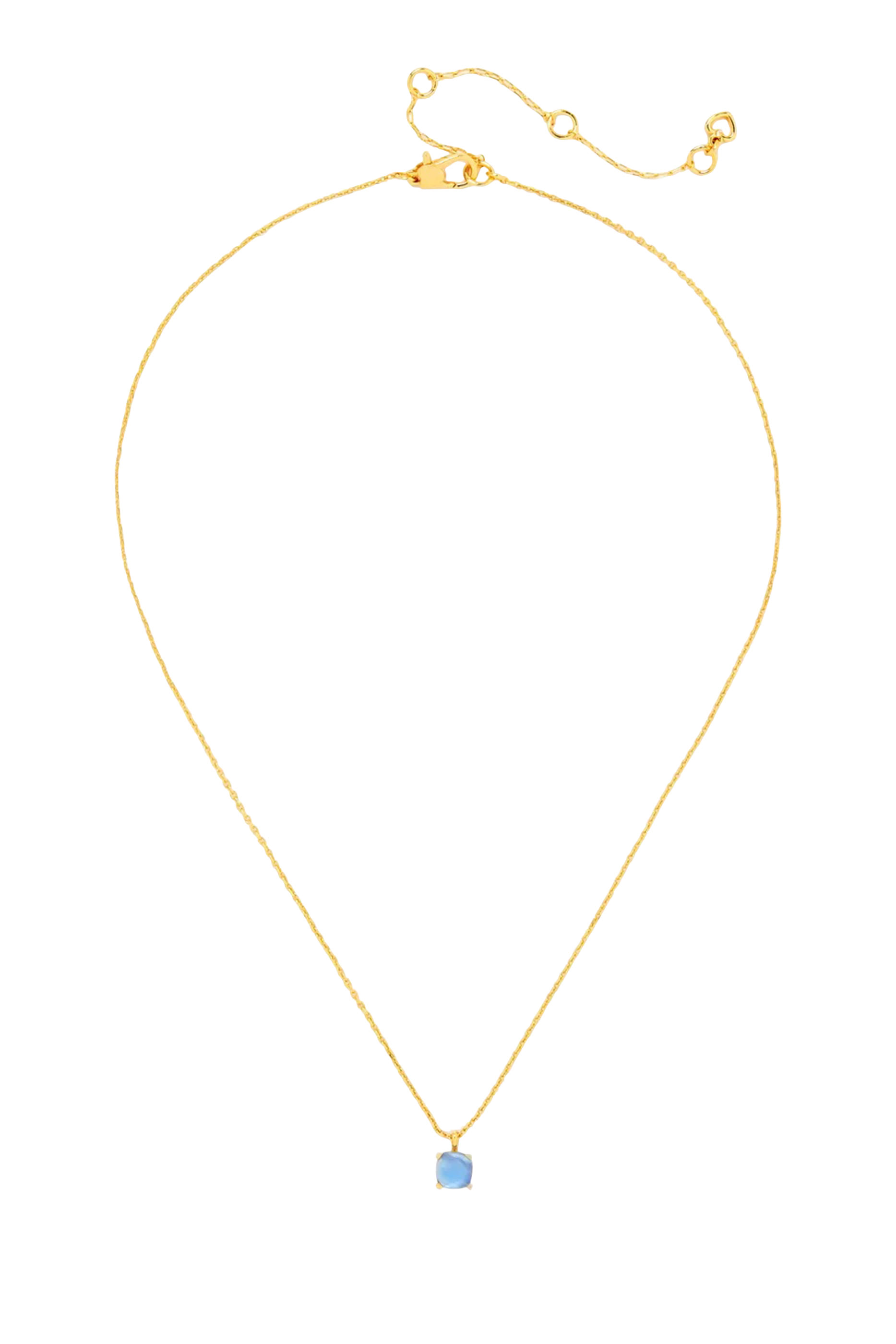 Little Luxuries Square Pendant, Plated Metal & Cubic Zirconia, Glass Stone