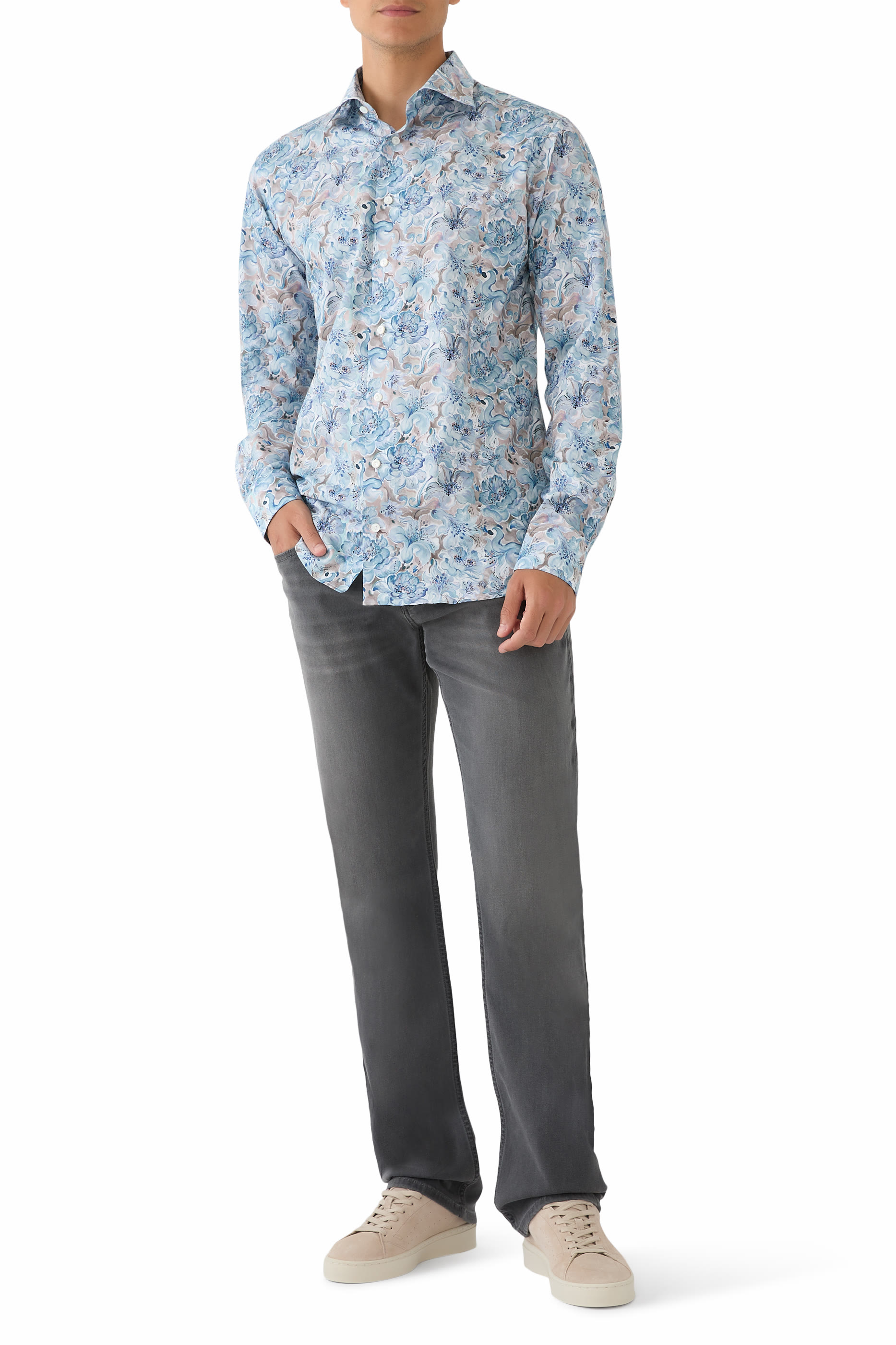 Floral Print Fine Twill Shirt