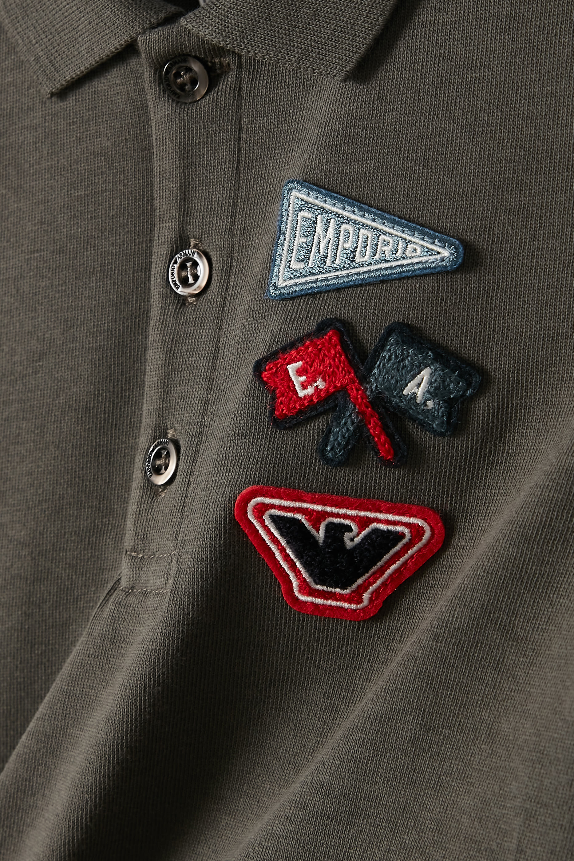 Kids Jersey Polo with Logo & Flag Patch