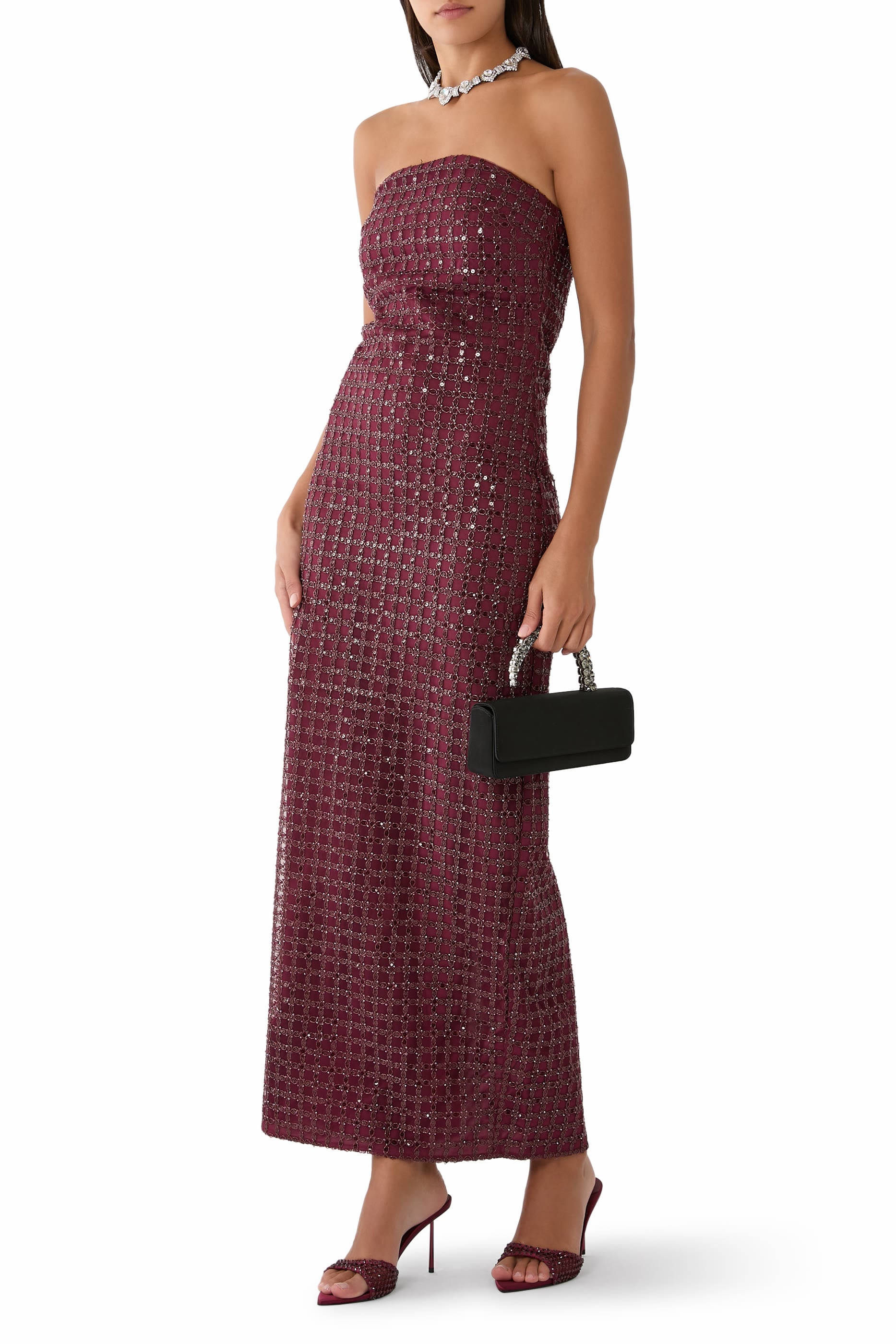 Beaded Maxi Tube Dress