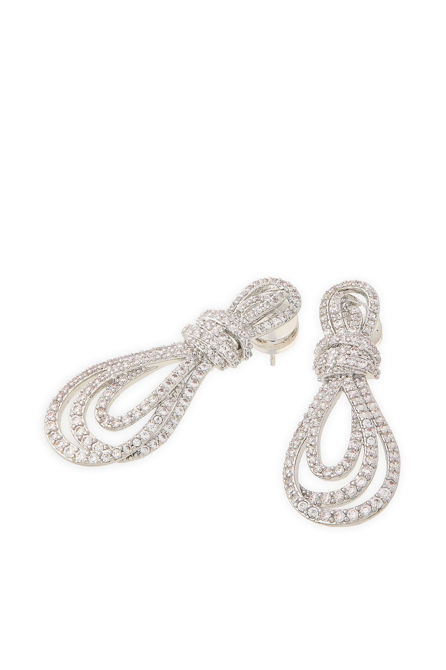 Riona Earrings, 14K White Gold & Cubic Zirconia