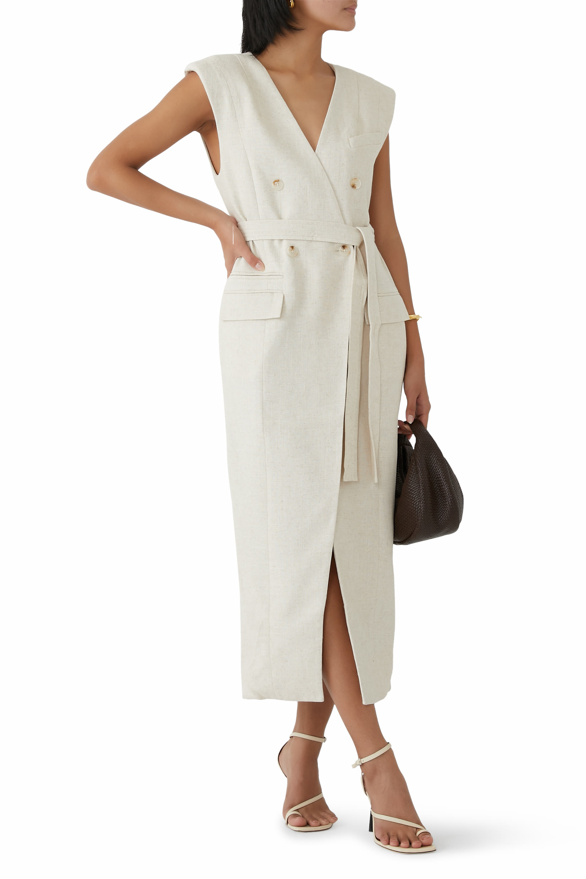 Newman Sleeveless Blazer Midi Dress
