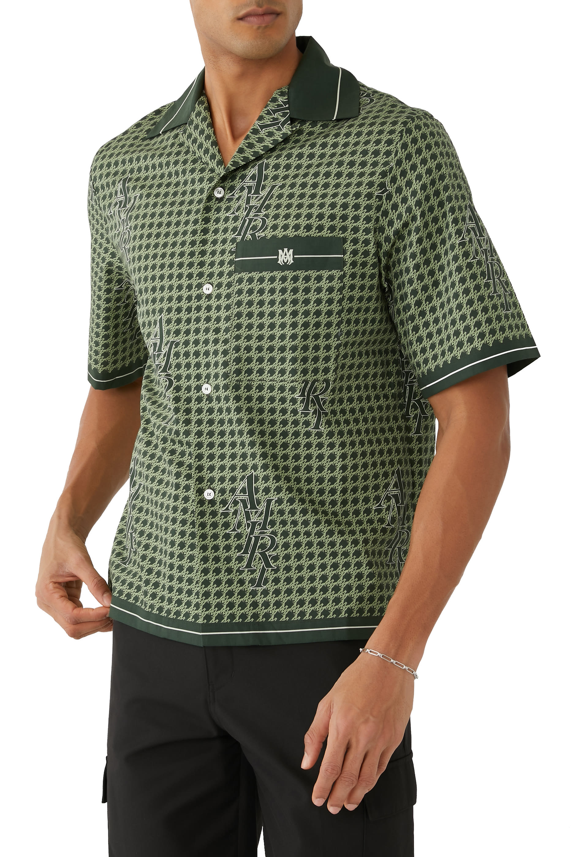 Houndstooth-Print Cotton Shirt