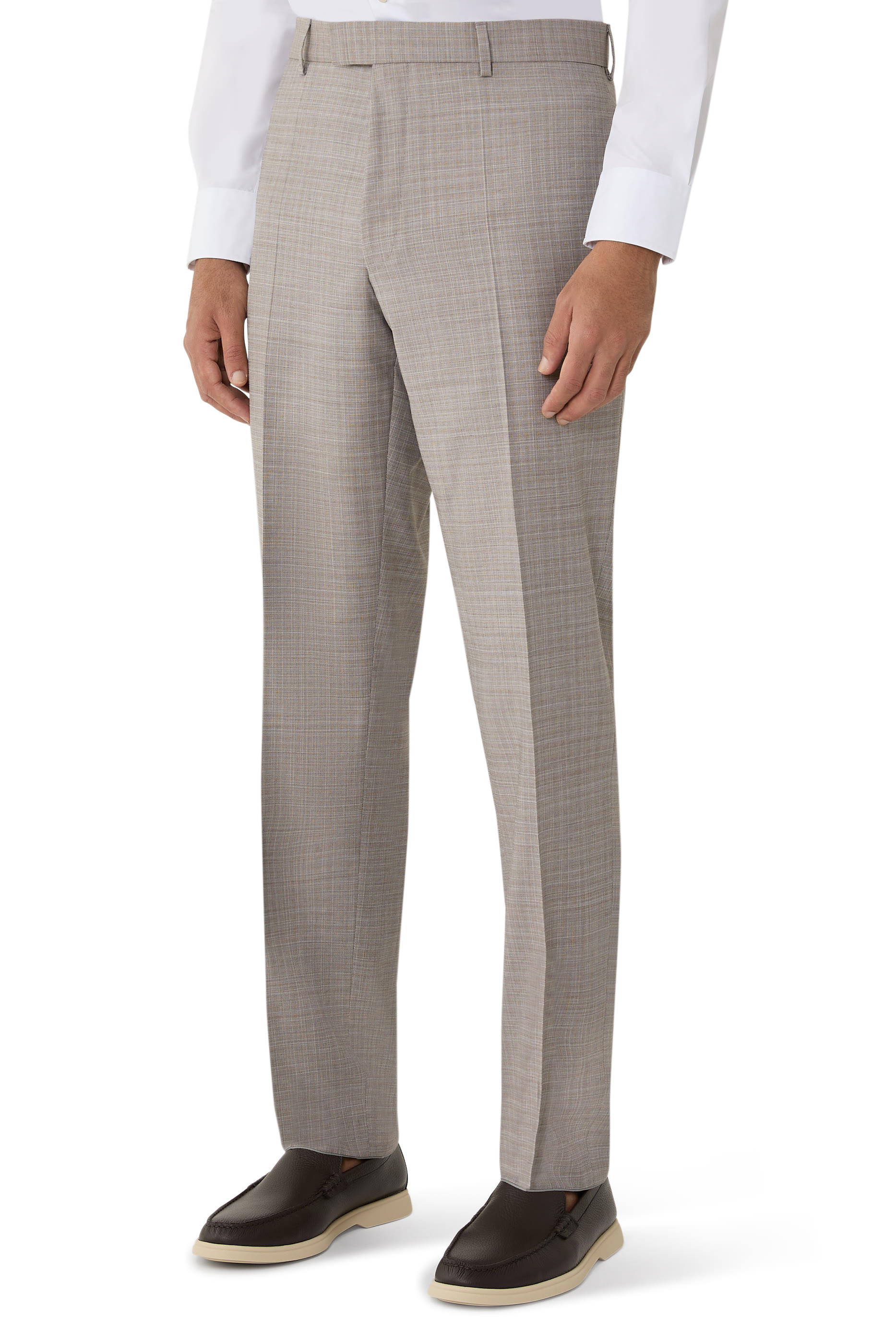 Checked Regular-Fit Suit in Virgin Wool