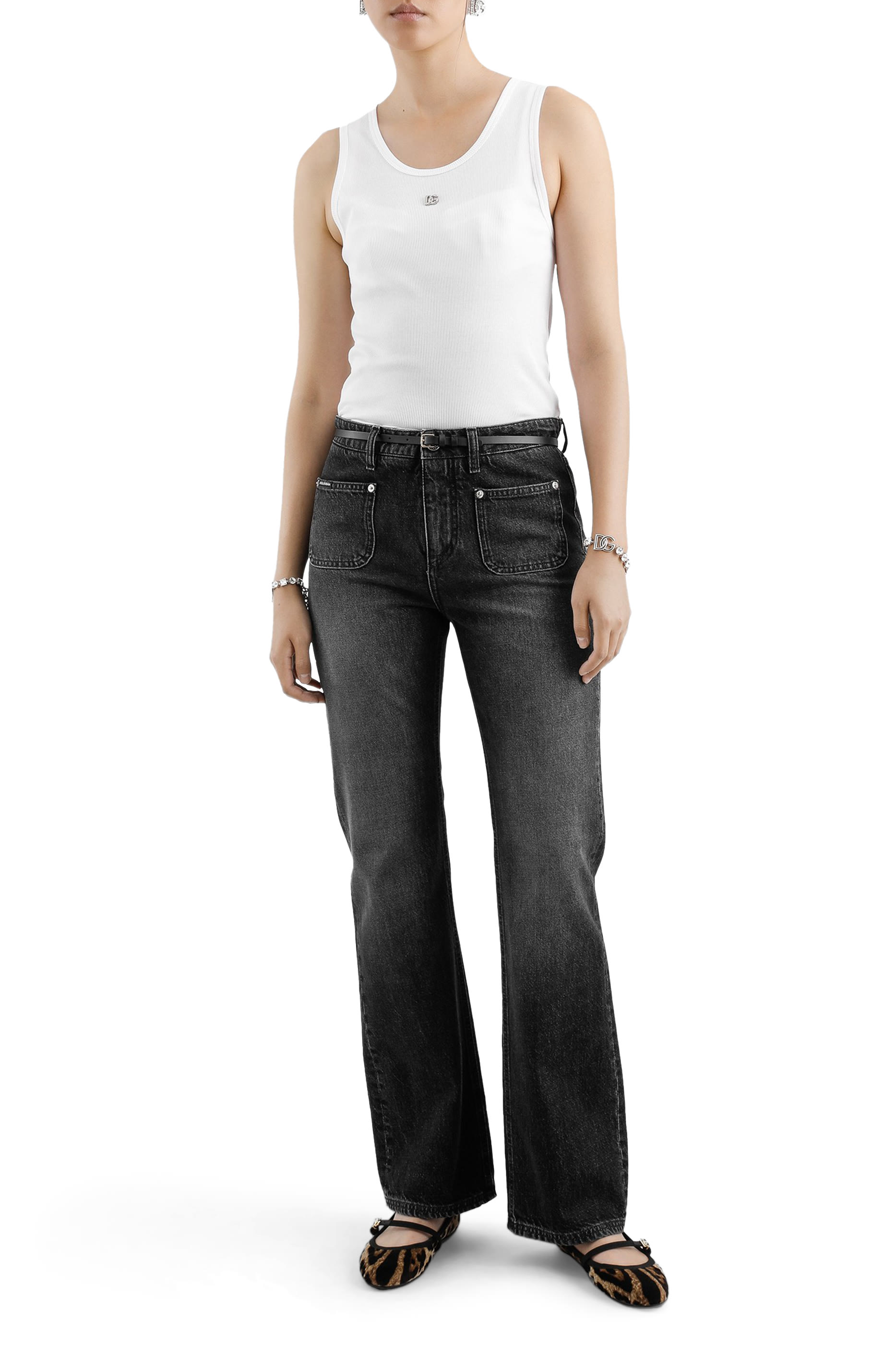 DG Logo Fine-Rib Jersey Tank Top