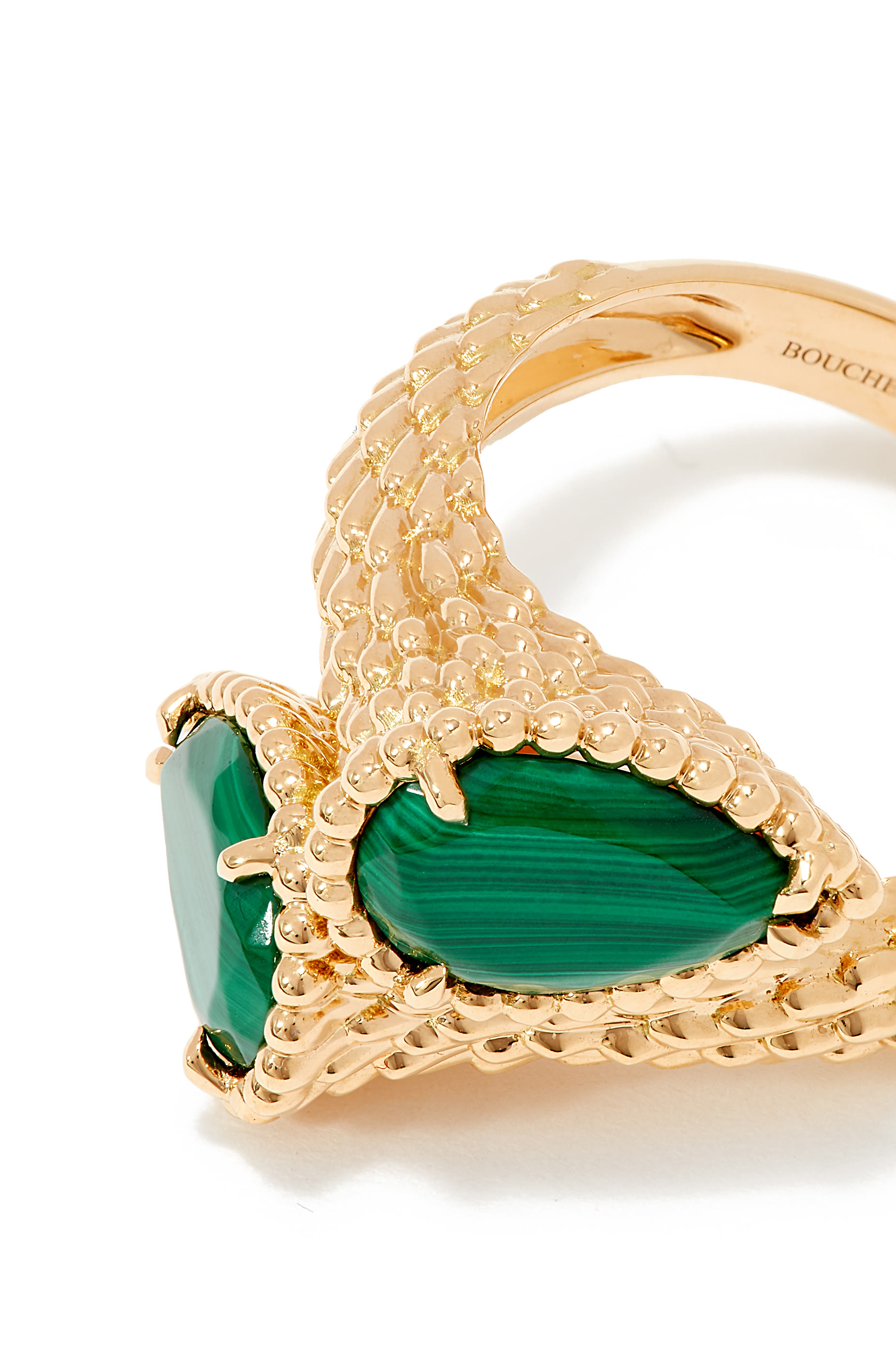 Serpent Boh&egrave;me Ring, 18k Yellow Gold & Malachite