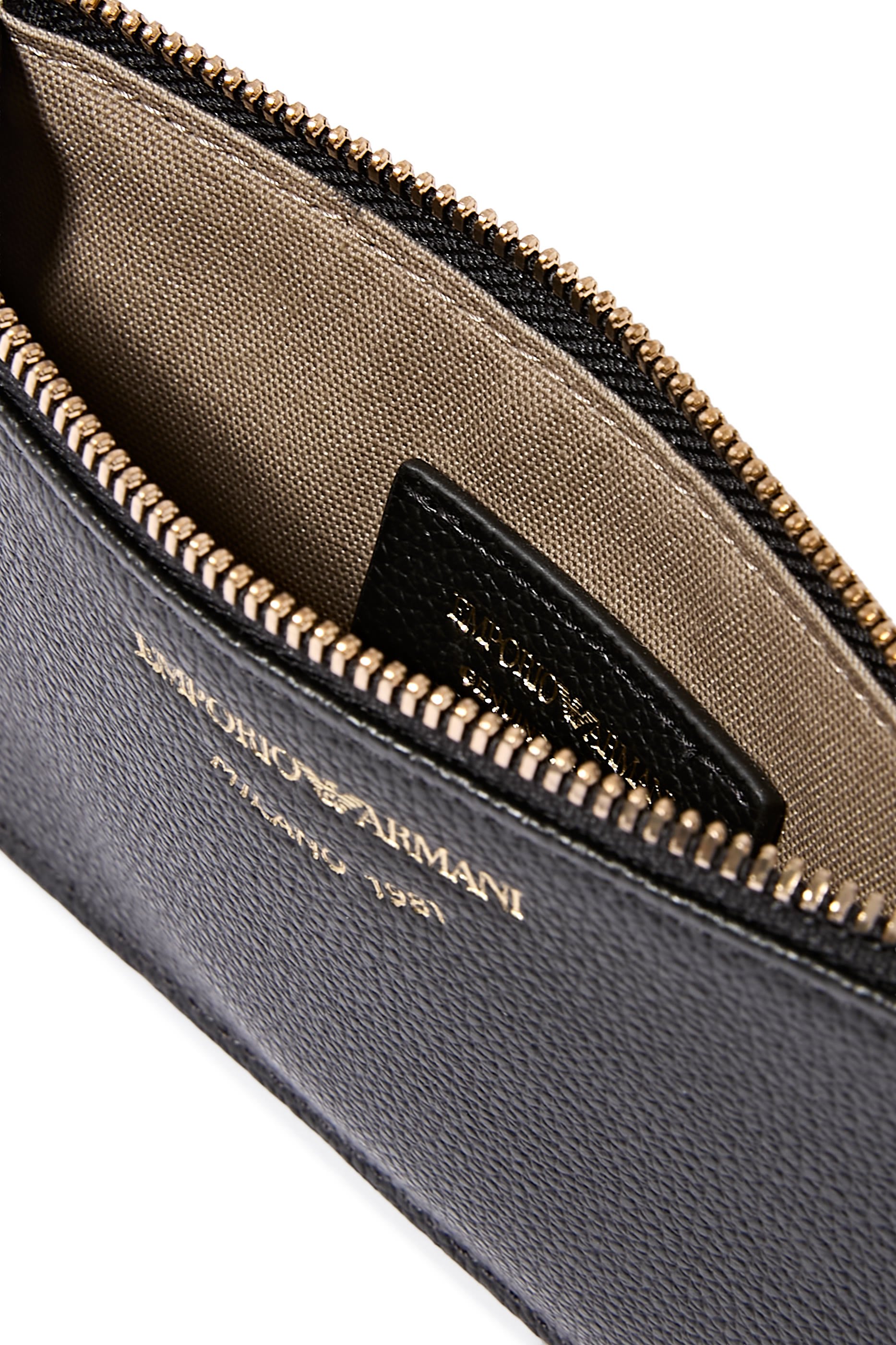 Zipped Tumbled-Leather Card Holder