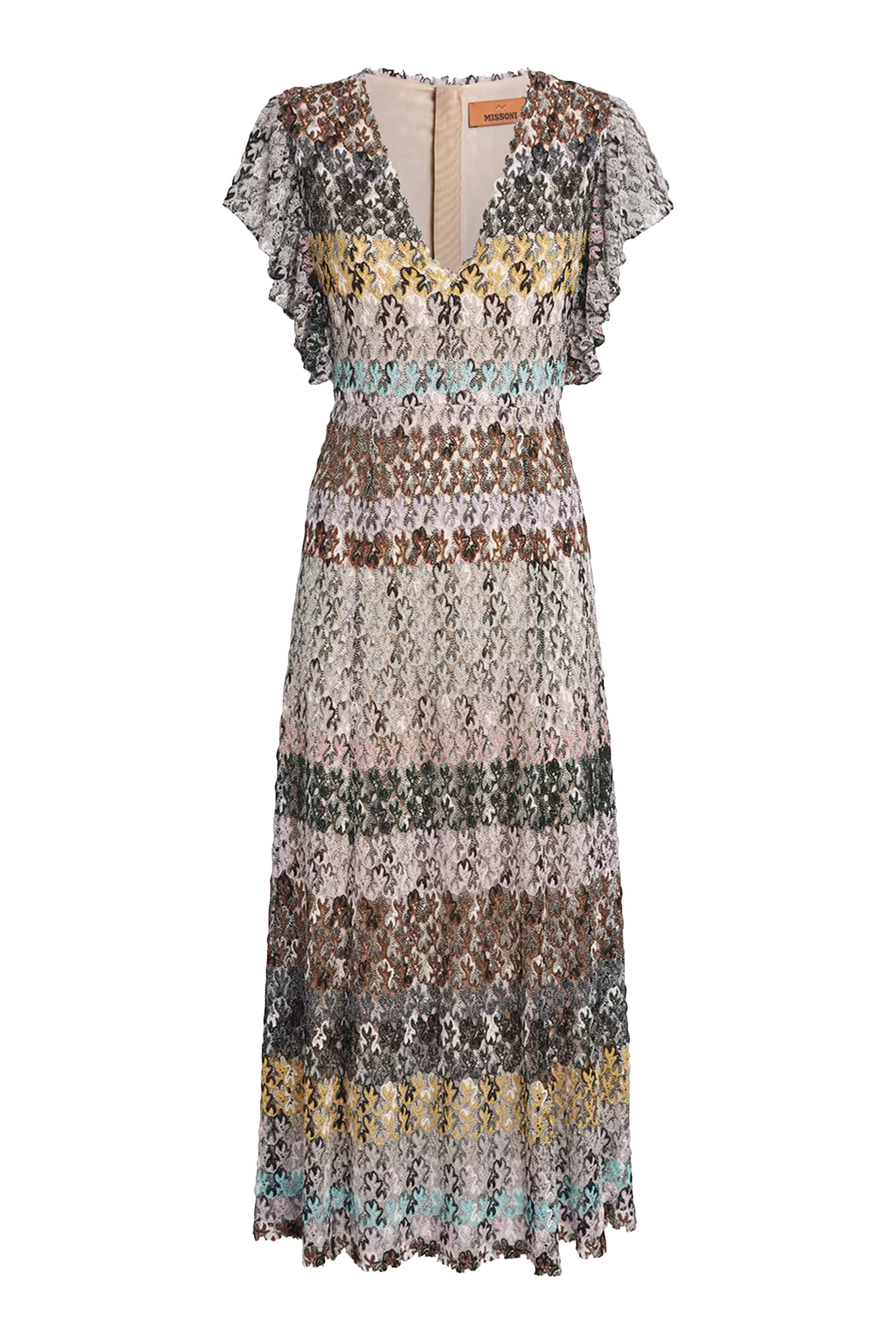 Multi Crochet Stripe Maxi Dress
