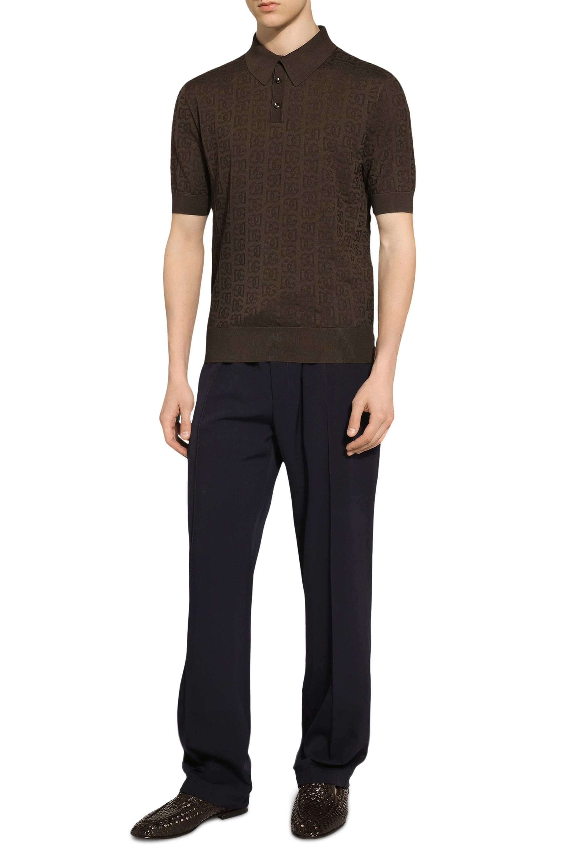 Silk Jacquard Polo-Shirt