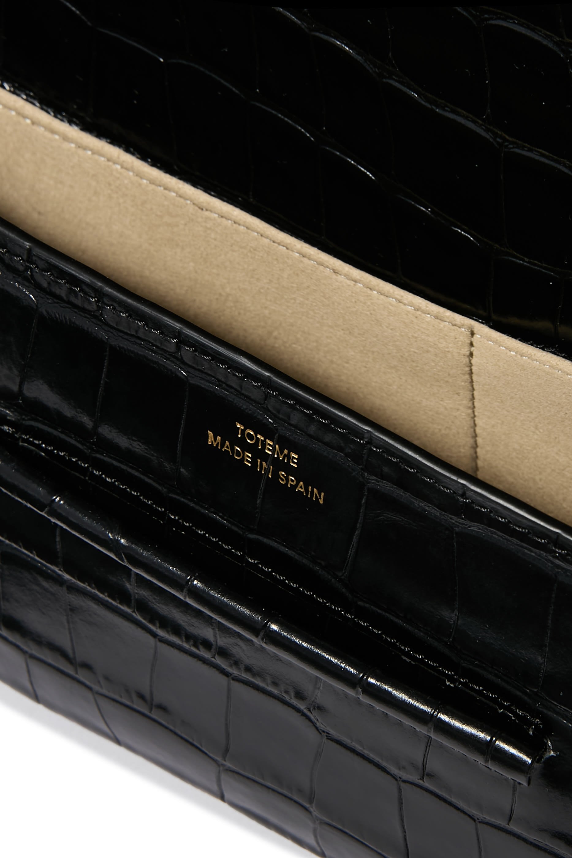 Soft Croco-Embossed T-Clutch 