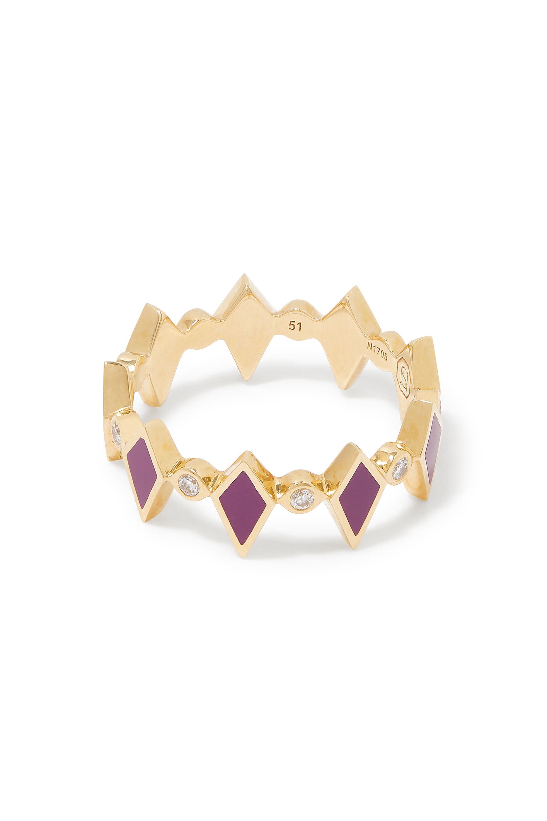 Mosaic Ring, 18k Yellow Gold & Diamonds, Enamel