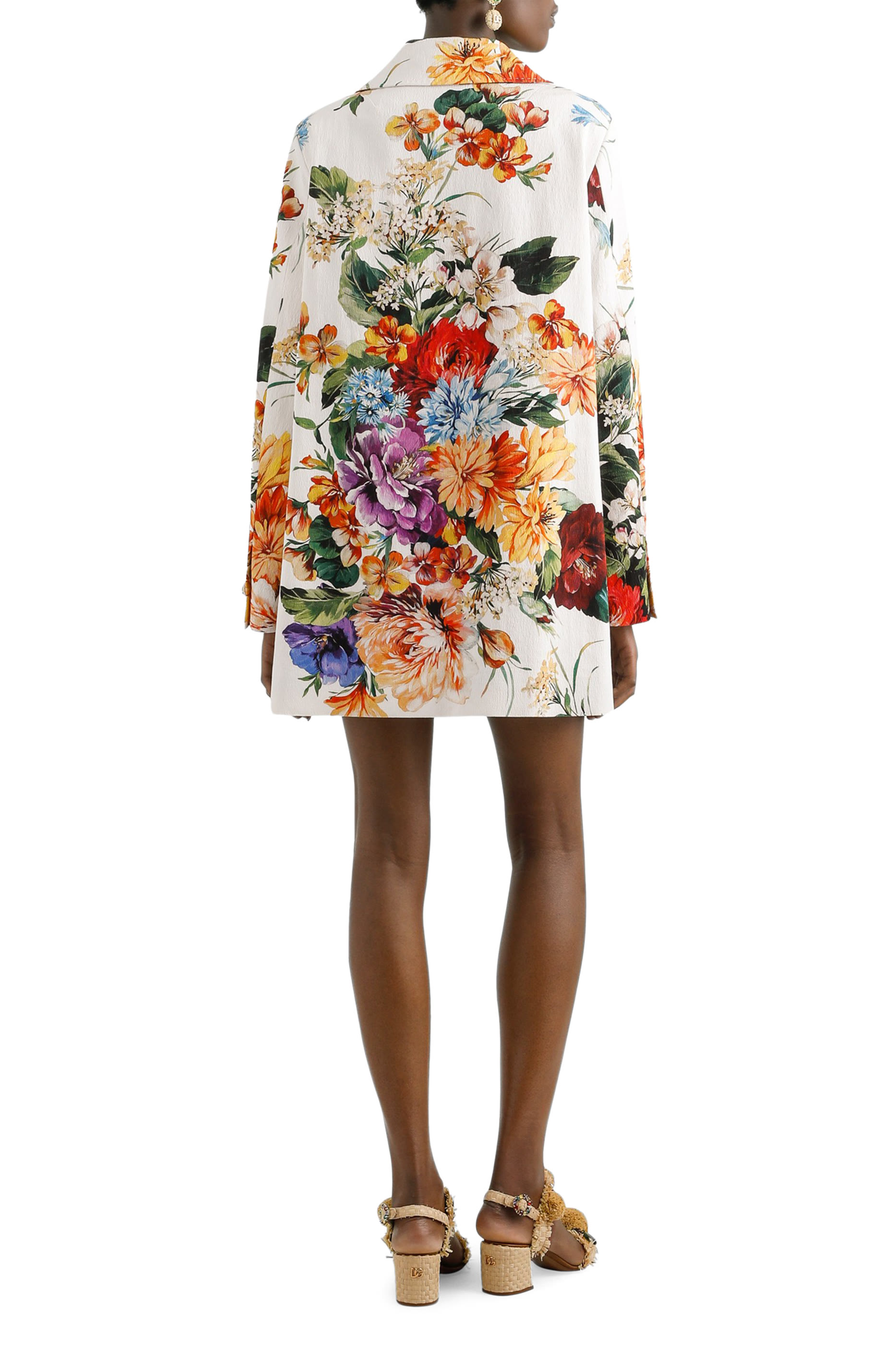 Flower Bouquet-Print Mini Skirt