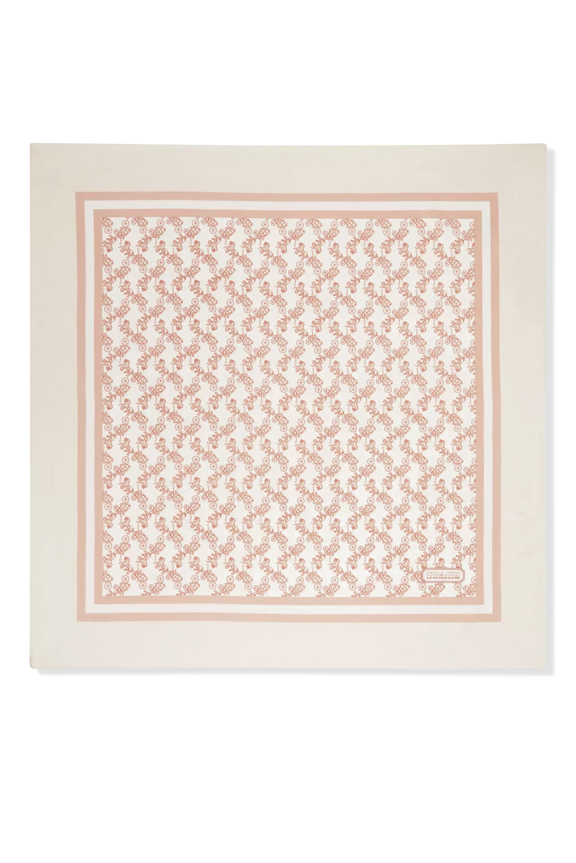 Horse & Carriage Print Silk Square Scarf