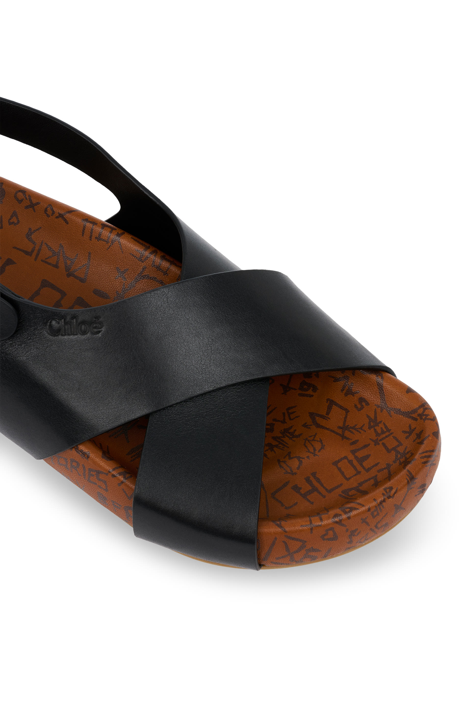 Wood-Effect Flat Sandals