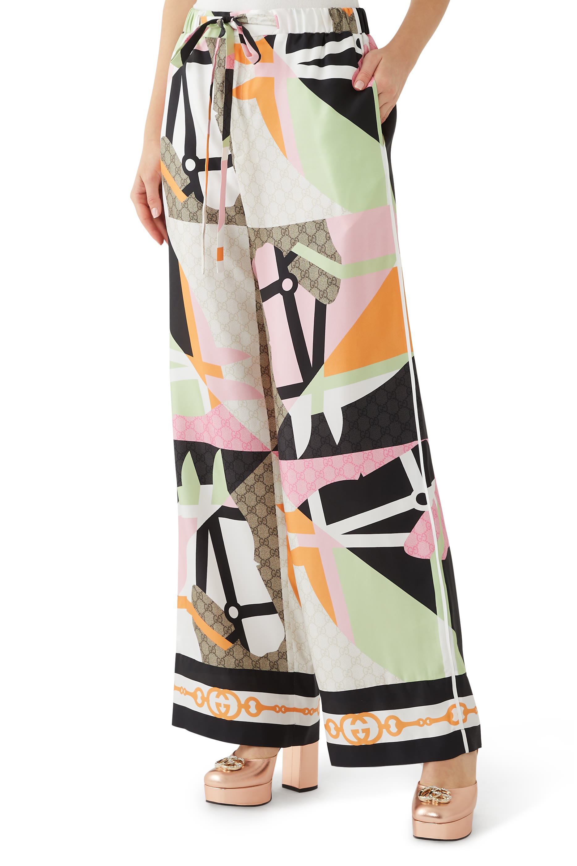 Horse Frame Silk Pants