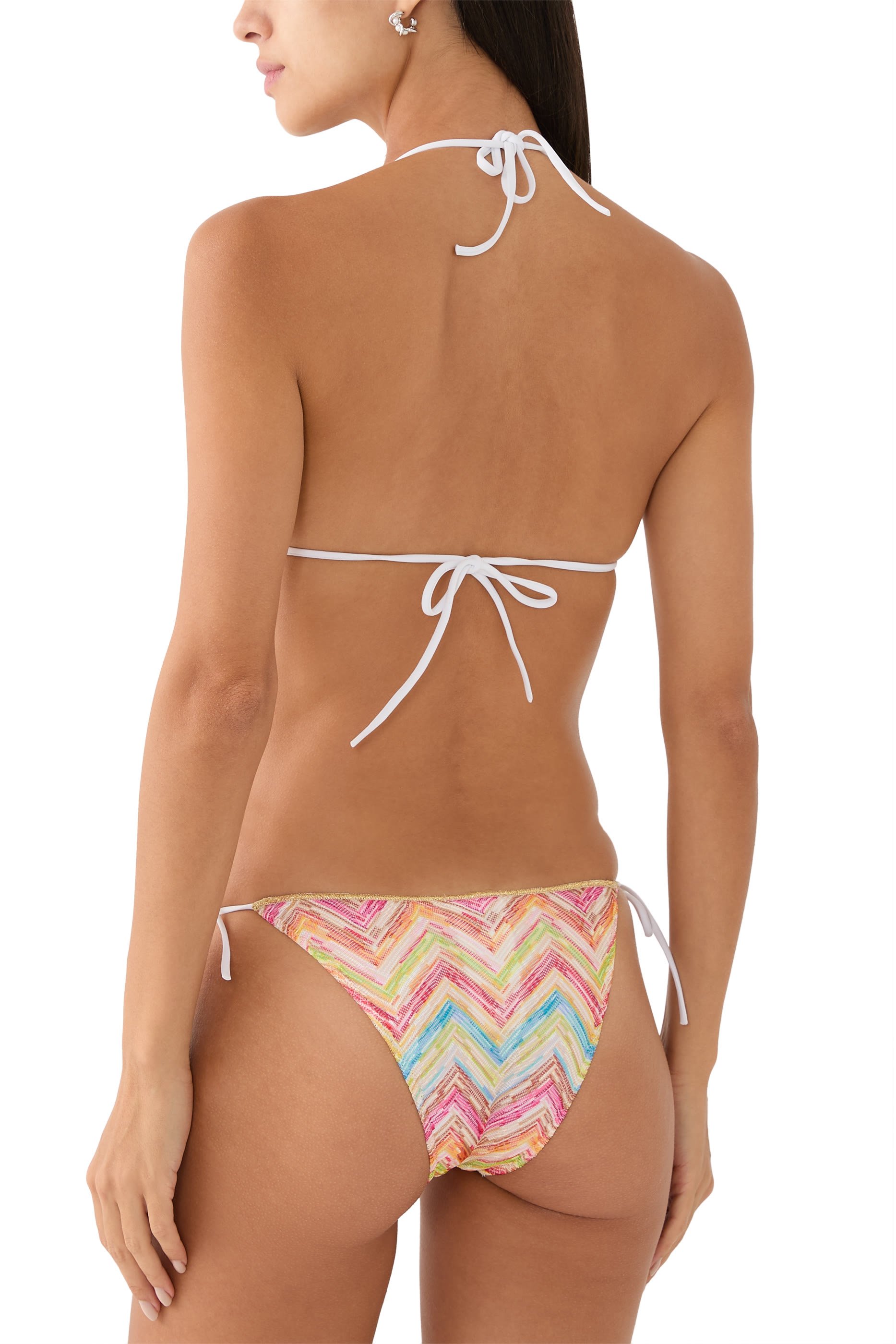 Mare Chevron Raschel Triange Tie Bikini Set