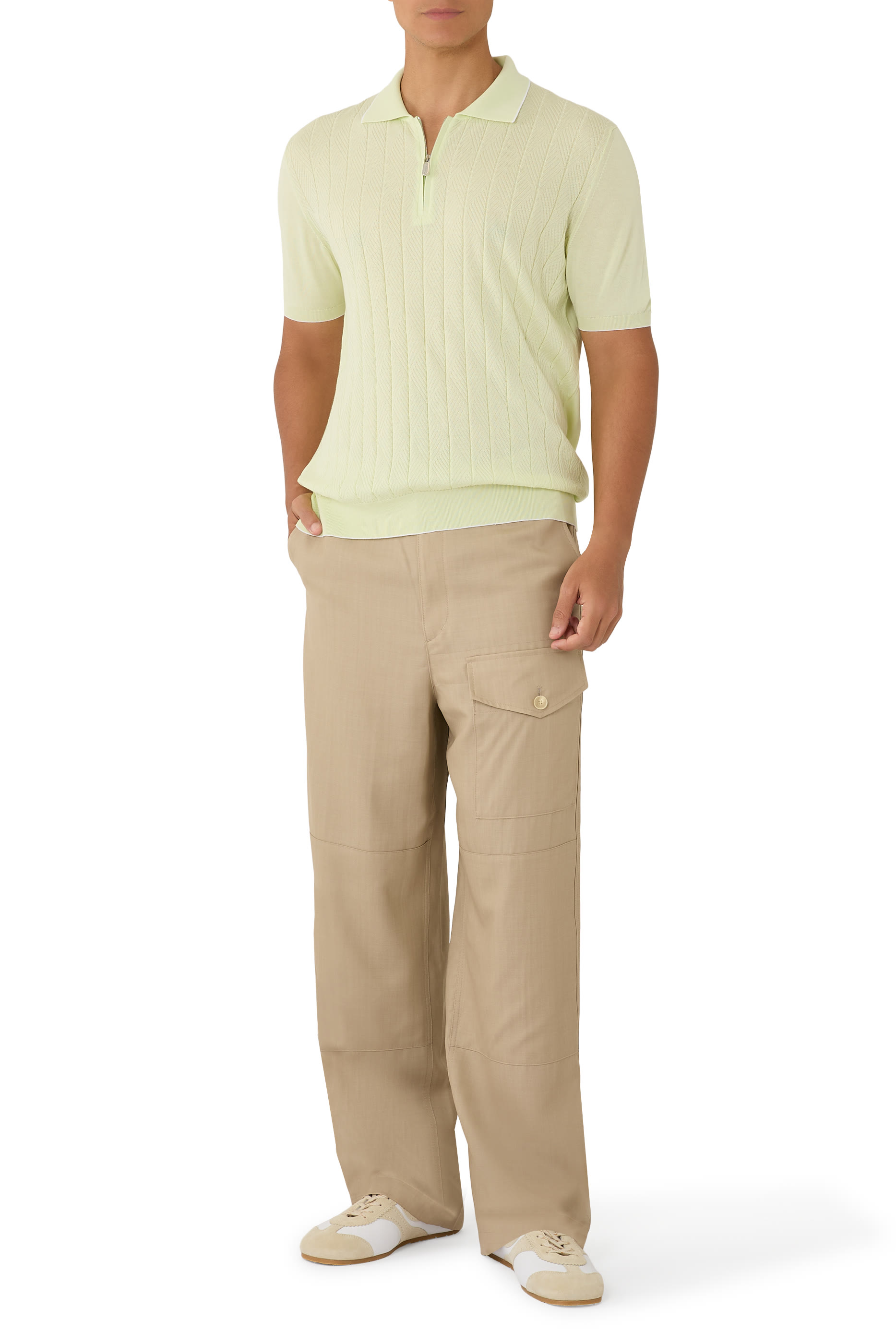  Short-Sleeve Polo with Zip