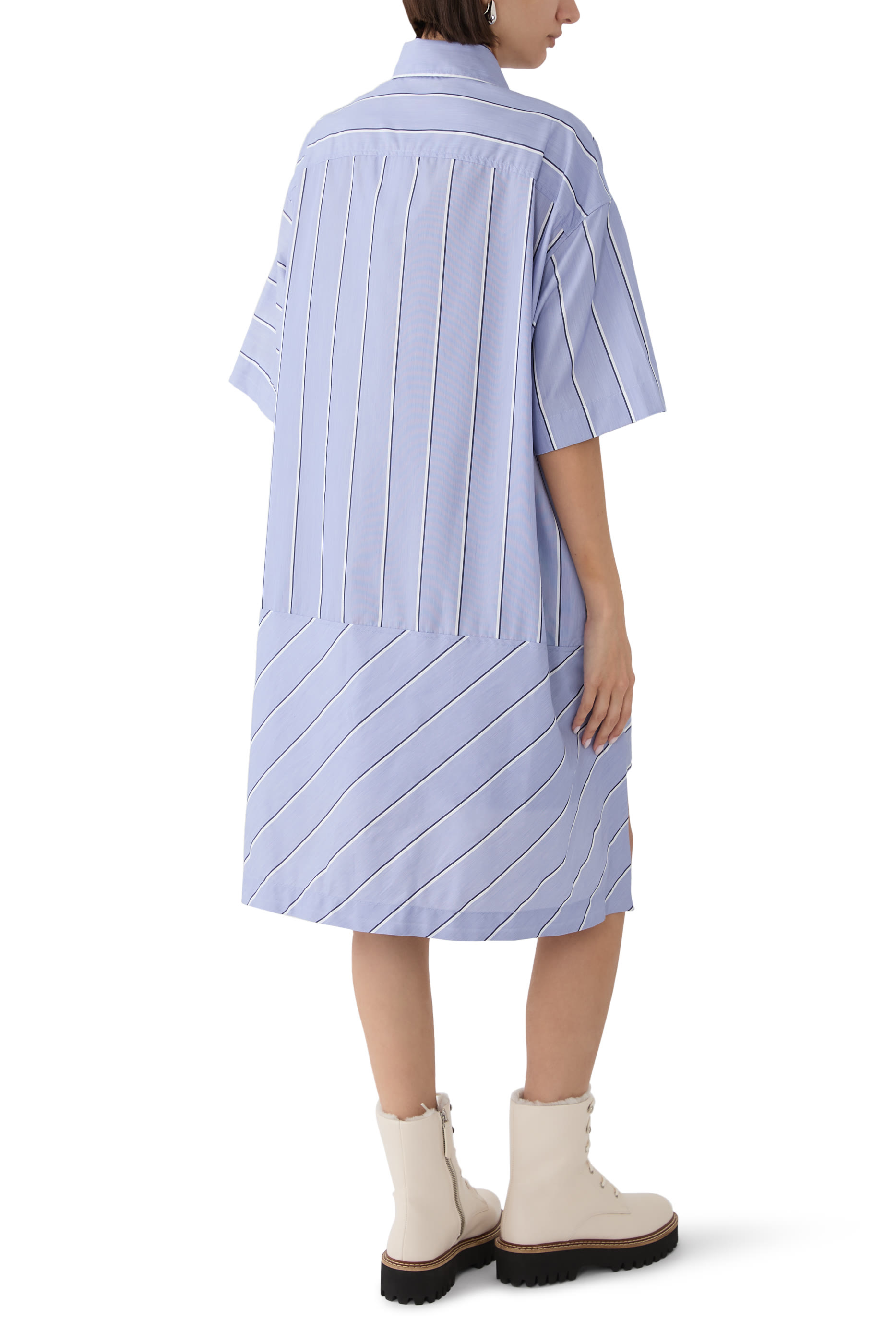 Stepped Hem Shirt Dress