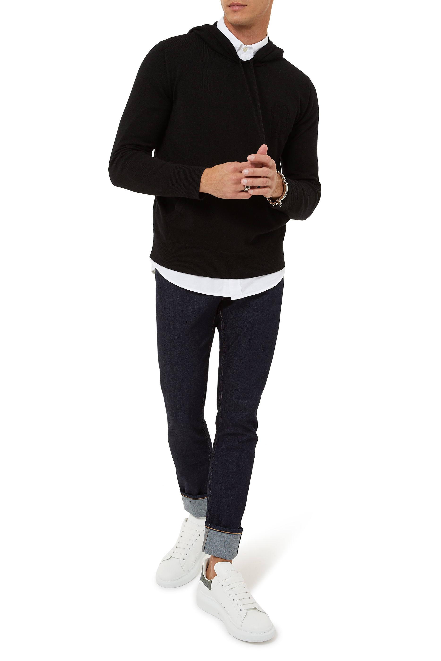 Intarsia Skull Cashmere Hoodie