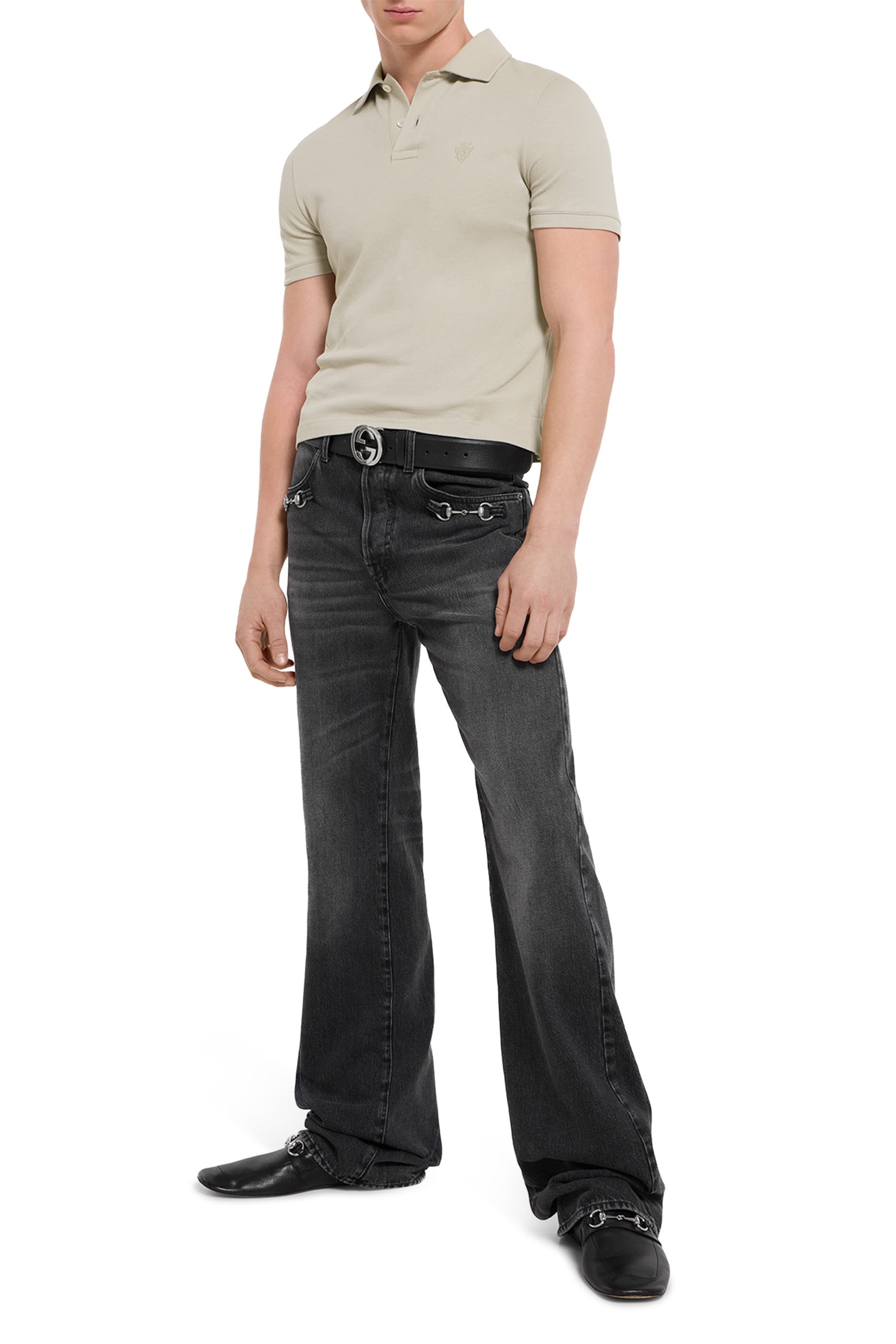 Cotton Piqu&eacute; Polo Shirt with Embroidery