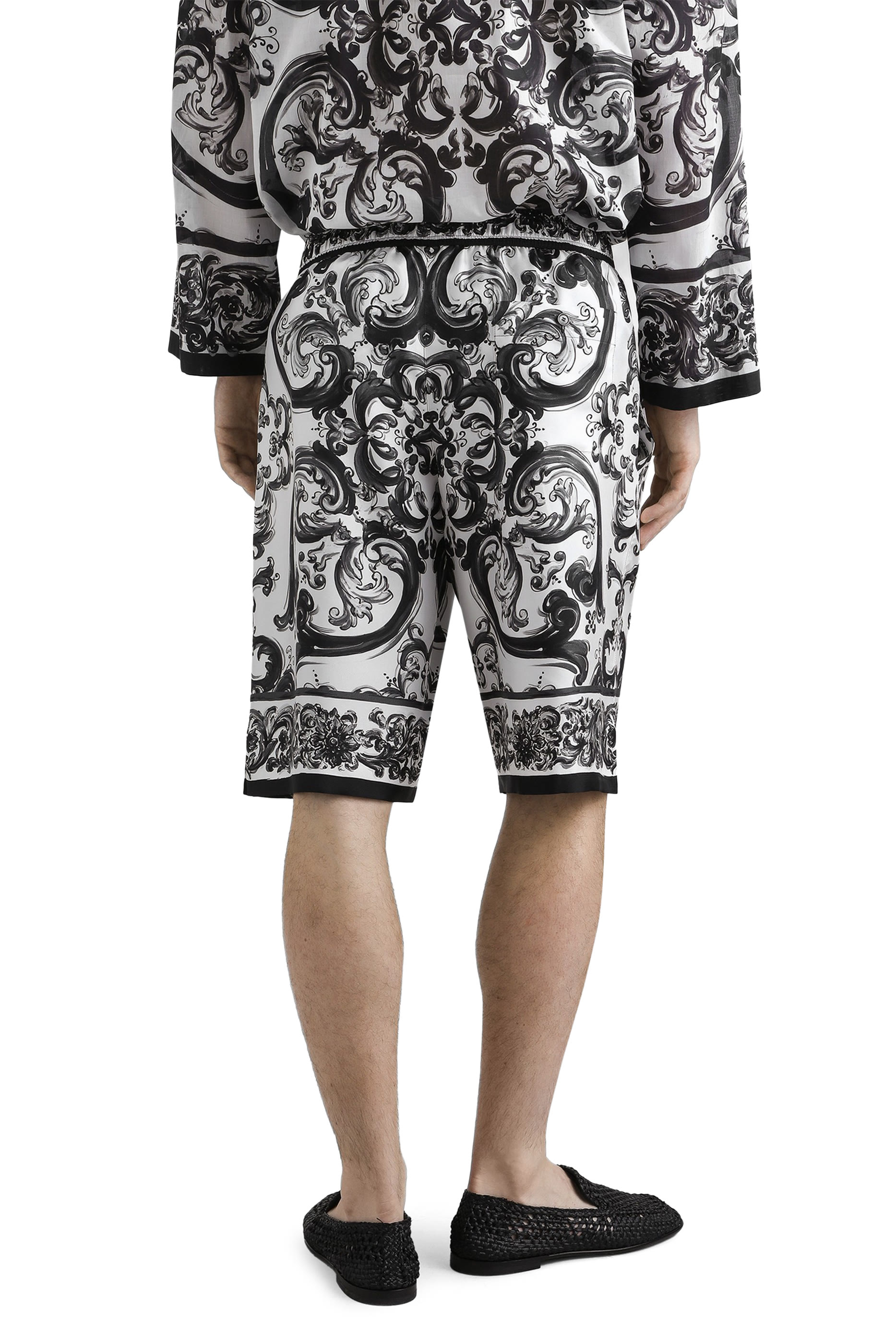Majolica-Print Silk Twill Shorts
