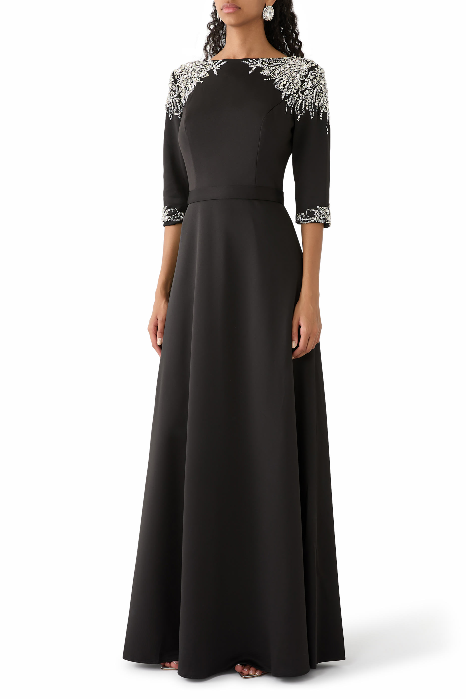 Bead-Embellished Evening Dress