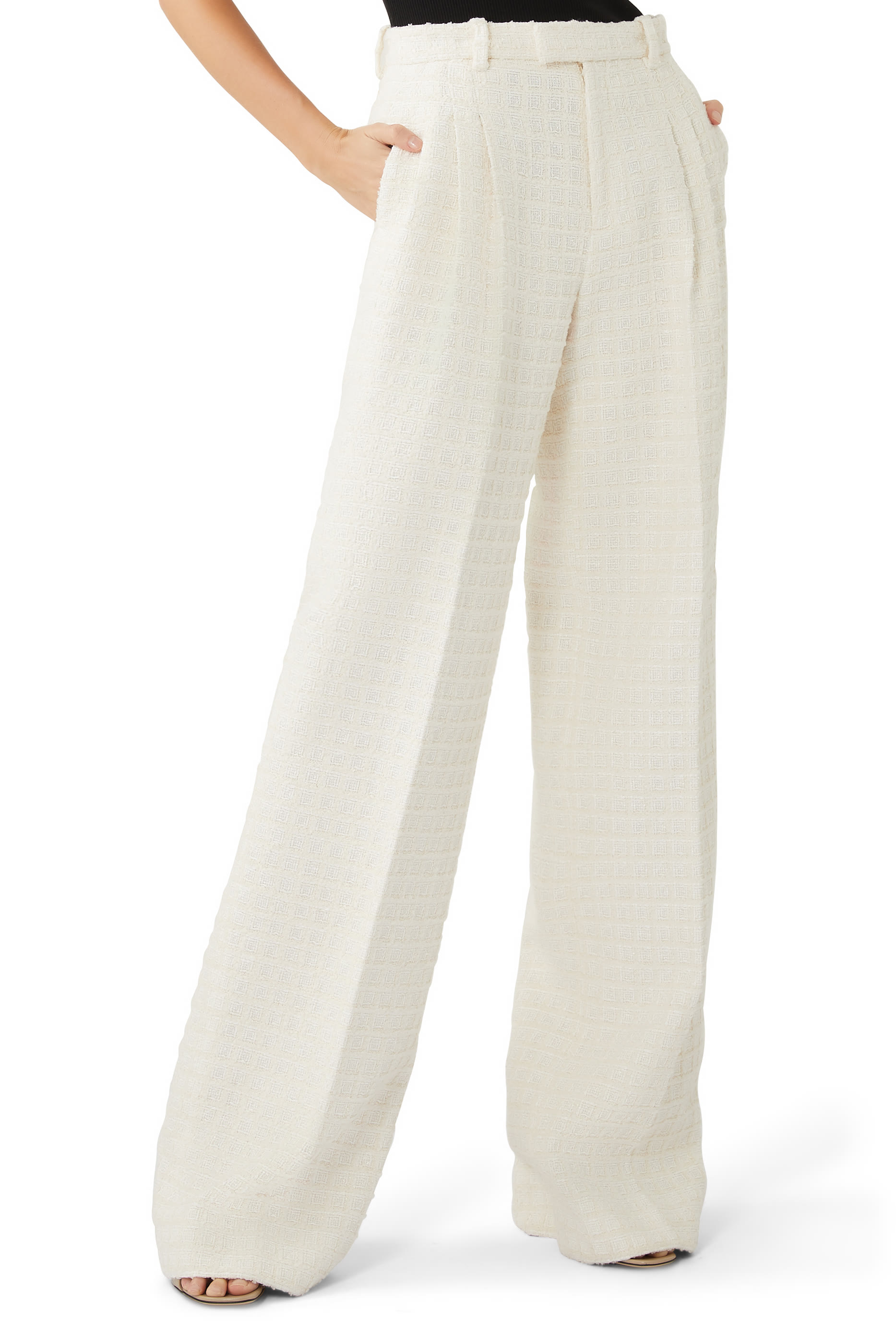 Tweed Wide-Leg Pants
