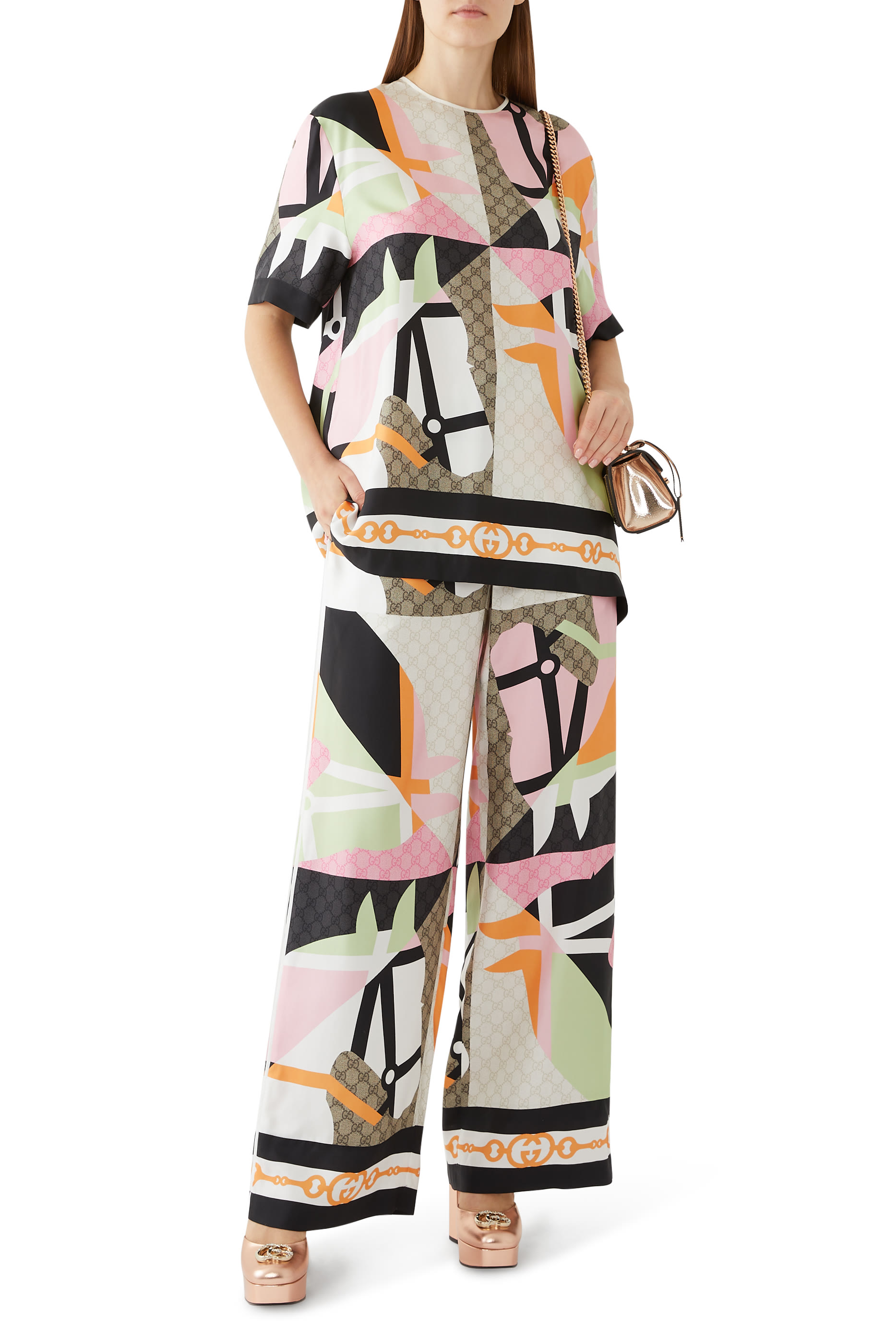 Horse Frame Silk Pants