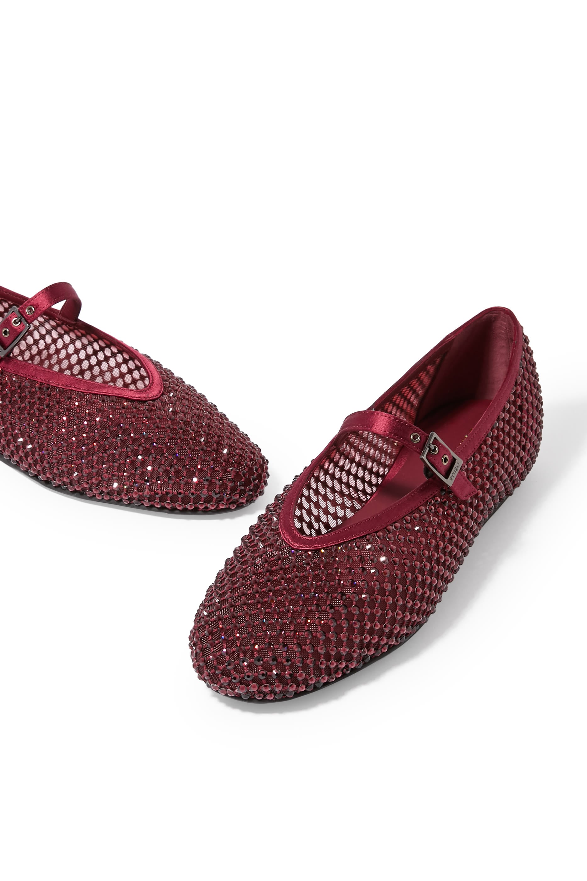  Pewter Fishnet Ballet Flat with Crystals