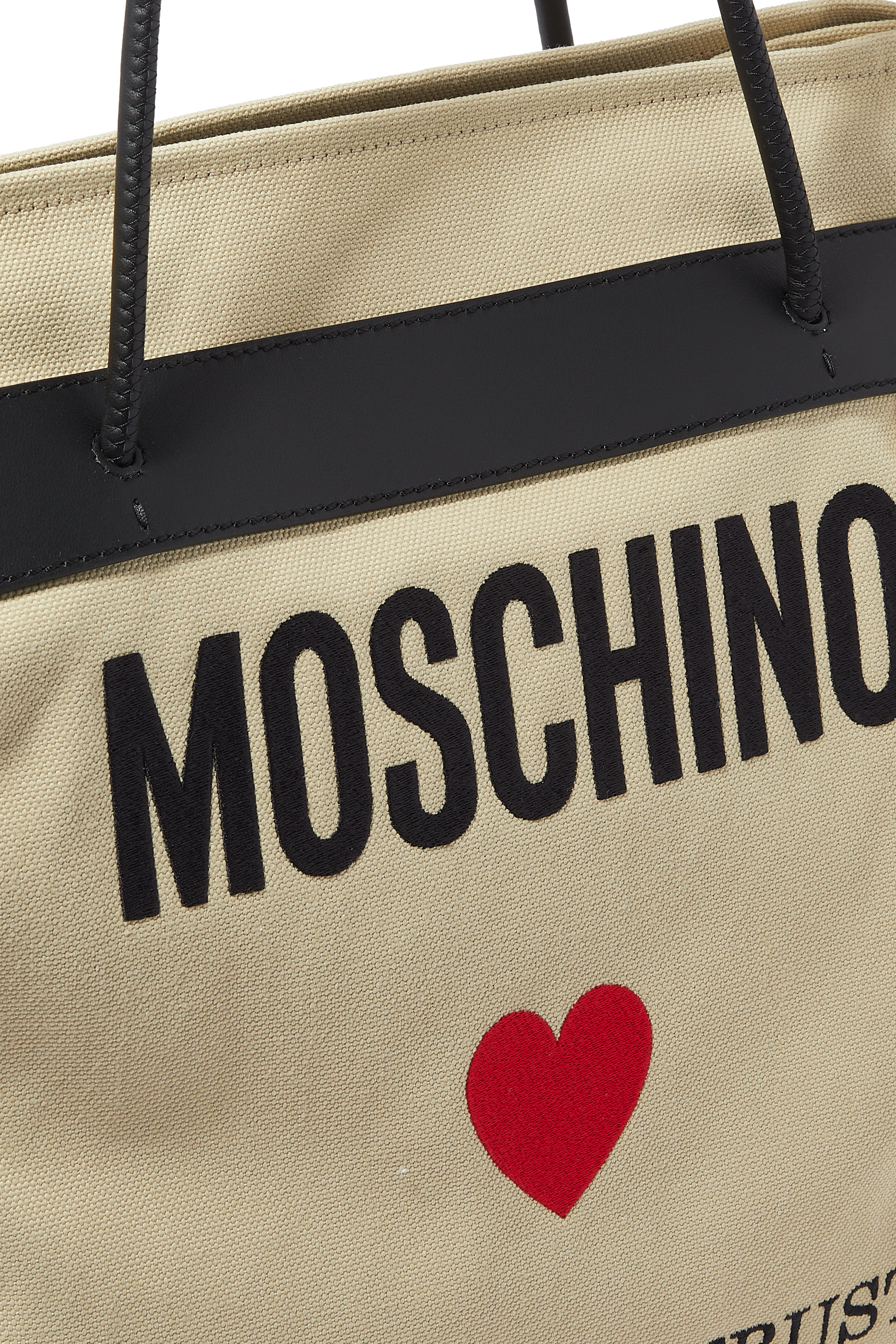 Logo Print Canvas Tote Bag
