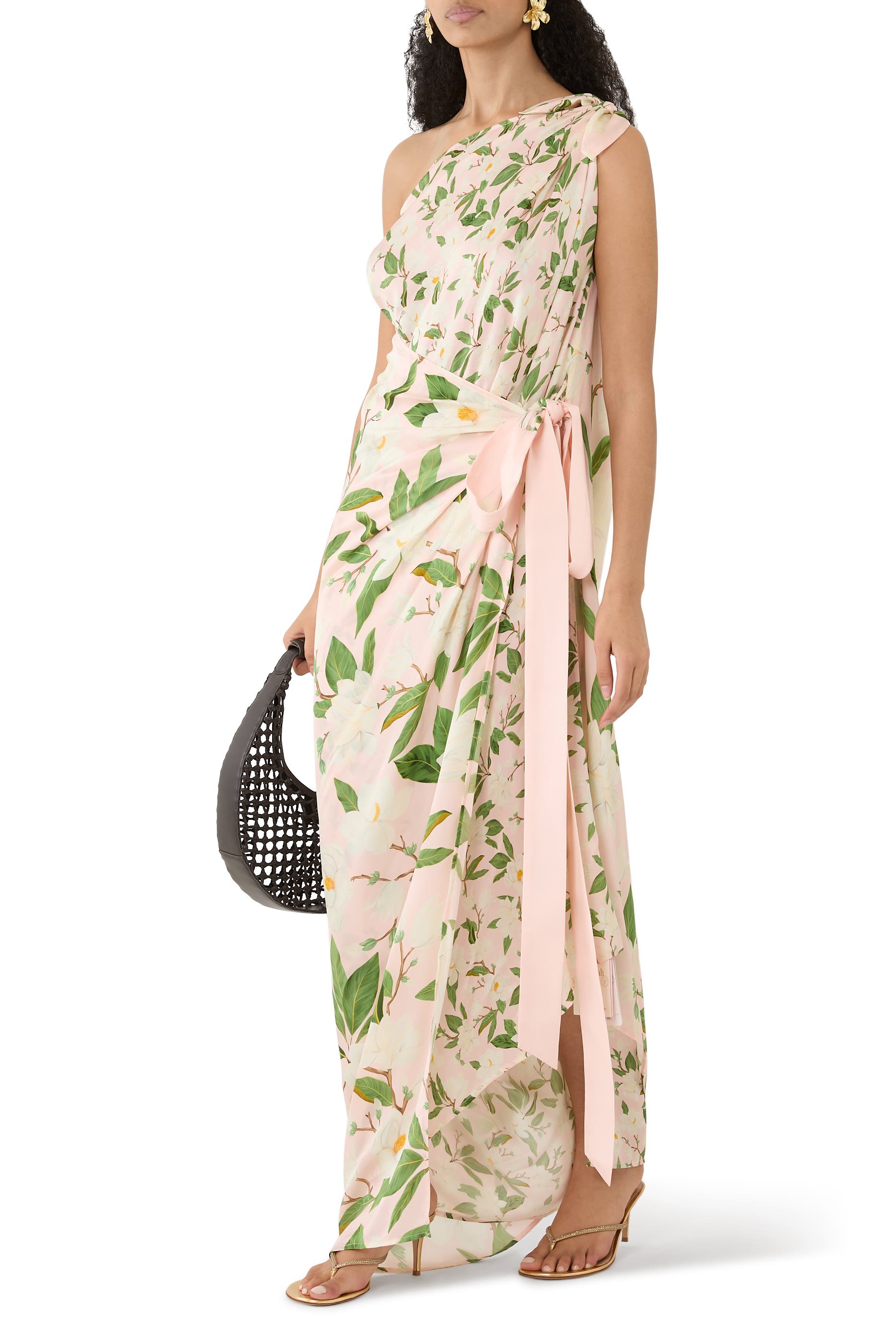 One Shoulder Wrap Maxi