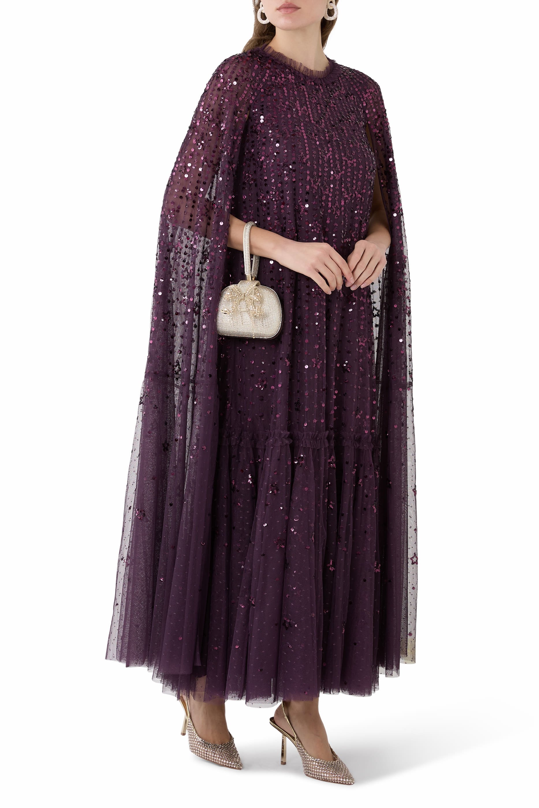 Sequin Embellished Ankle Gown 