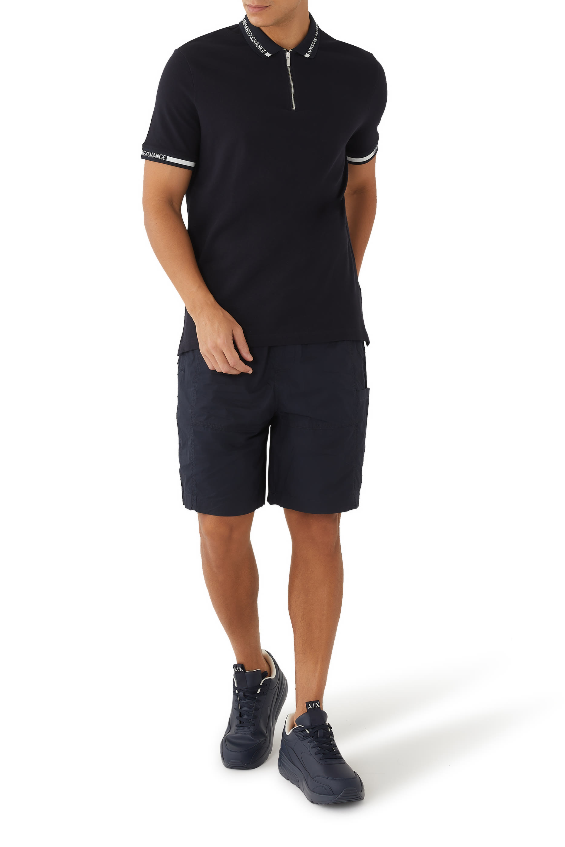 Half-Zip Cotton Piqu&eacute; Polo Shirt