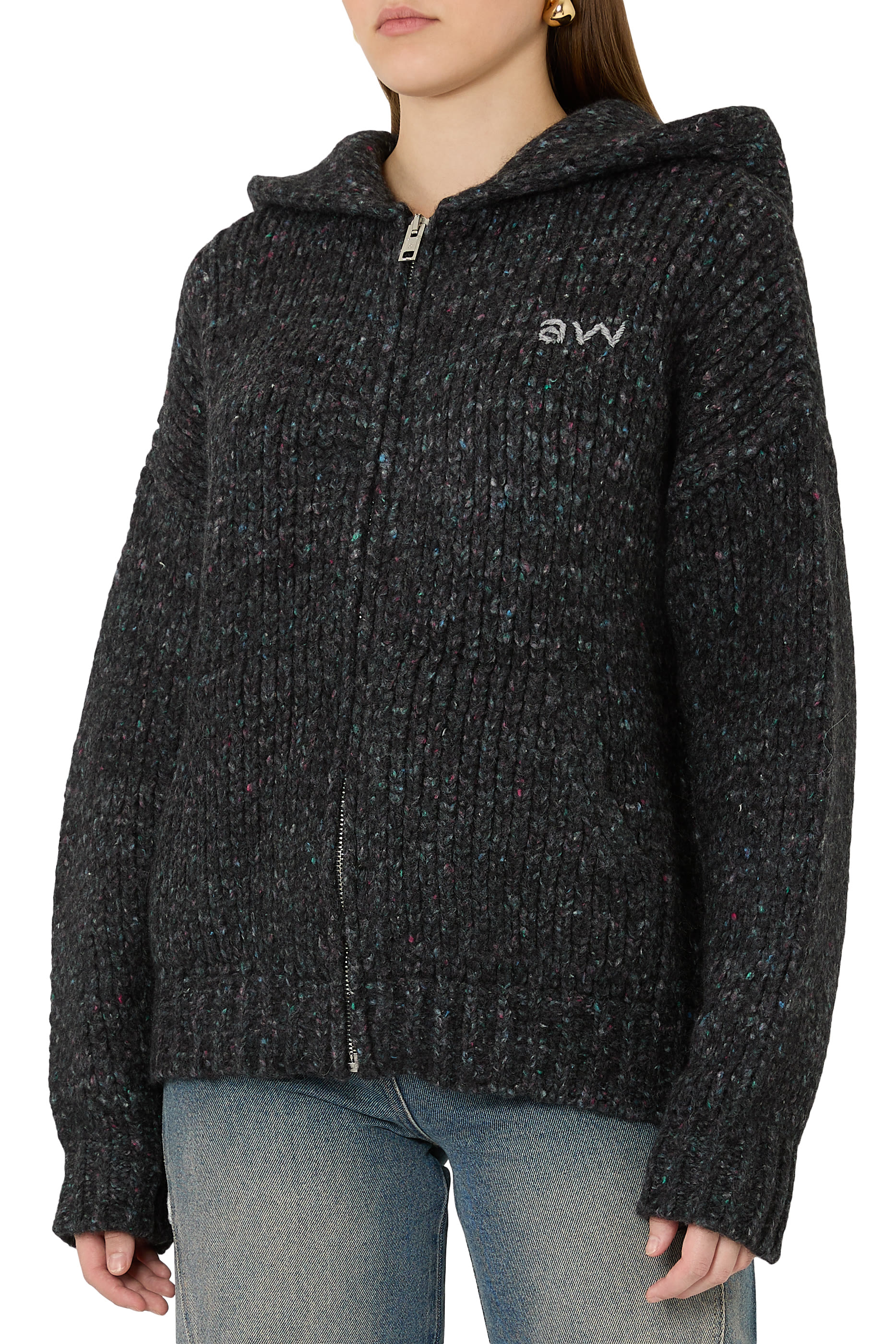 Oversized Hoodie with Hand-Crochet Logo