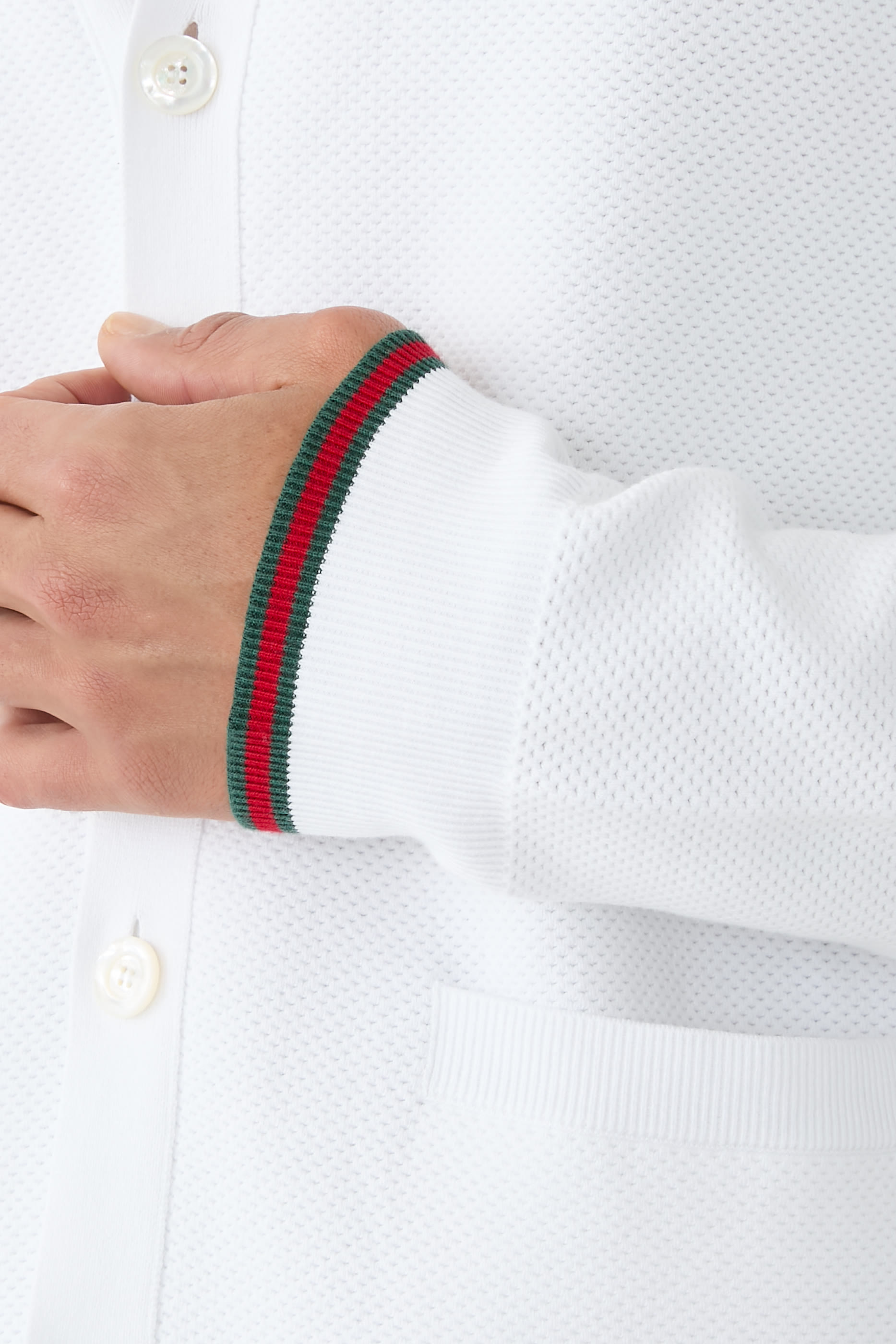 Cotton Piquet Knit Cardigan