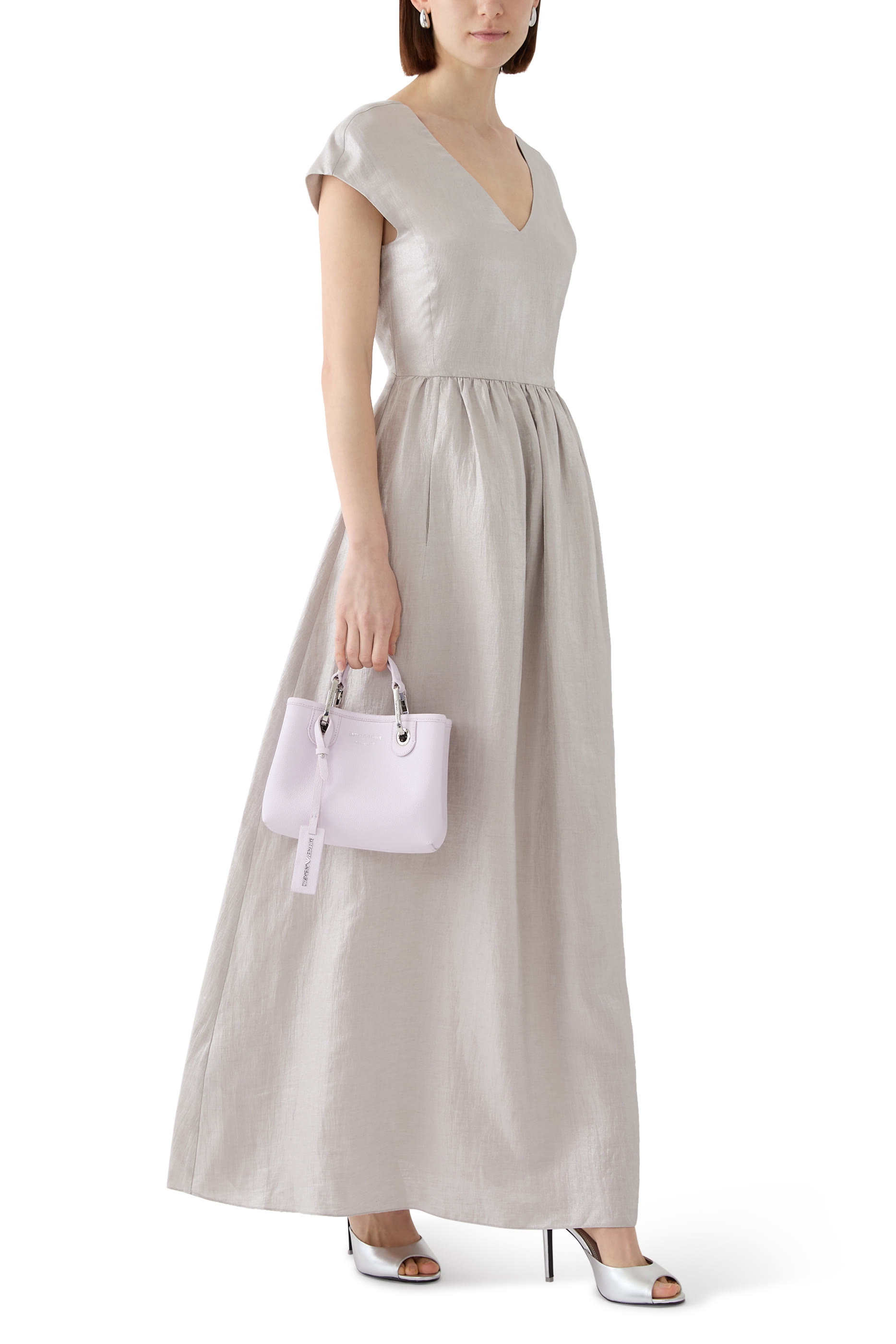 V-Neck Linen Maxi Dress