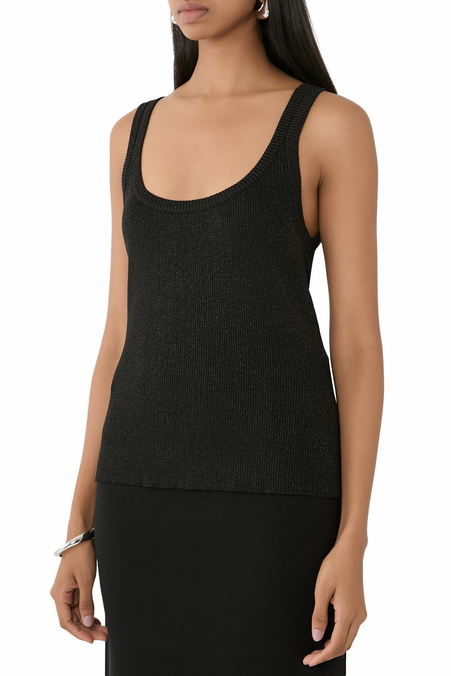 Vanise' Lurex Sleeveless Tank Top