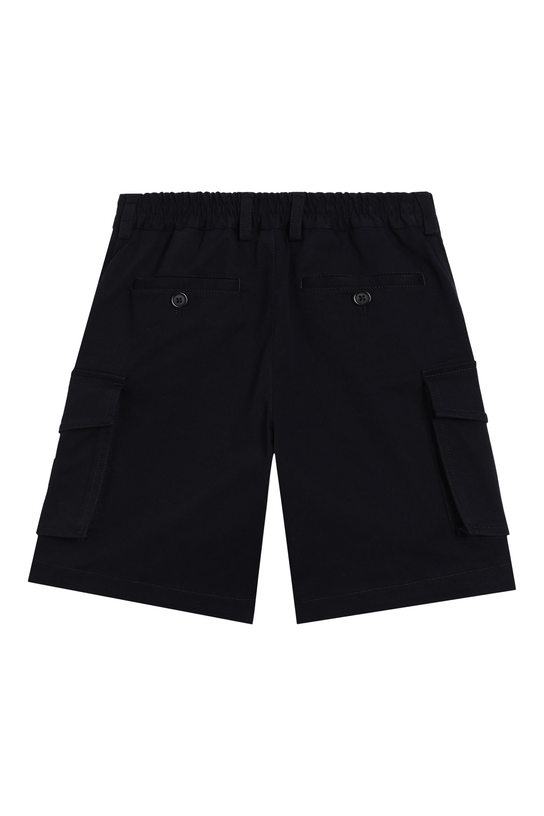 Kids Gabardine Shorts with Logo Tag