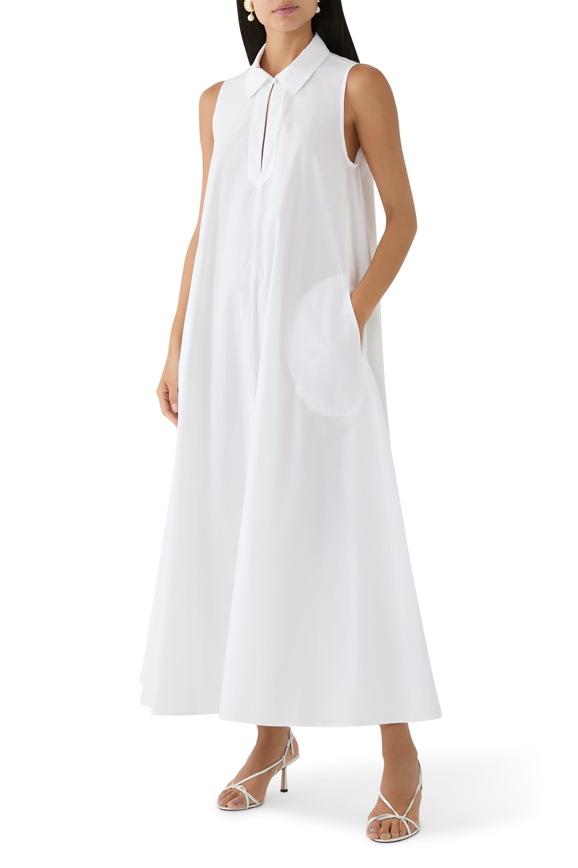 Poplin Flared Long Dress