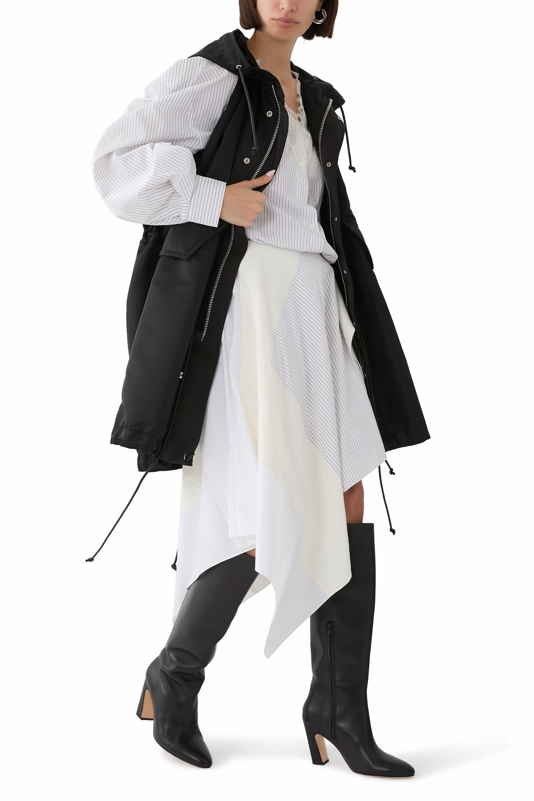 Nylon Twill Hoodie Vest