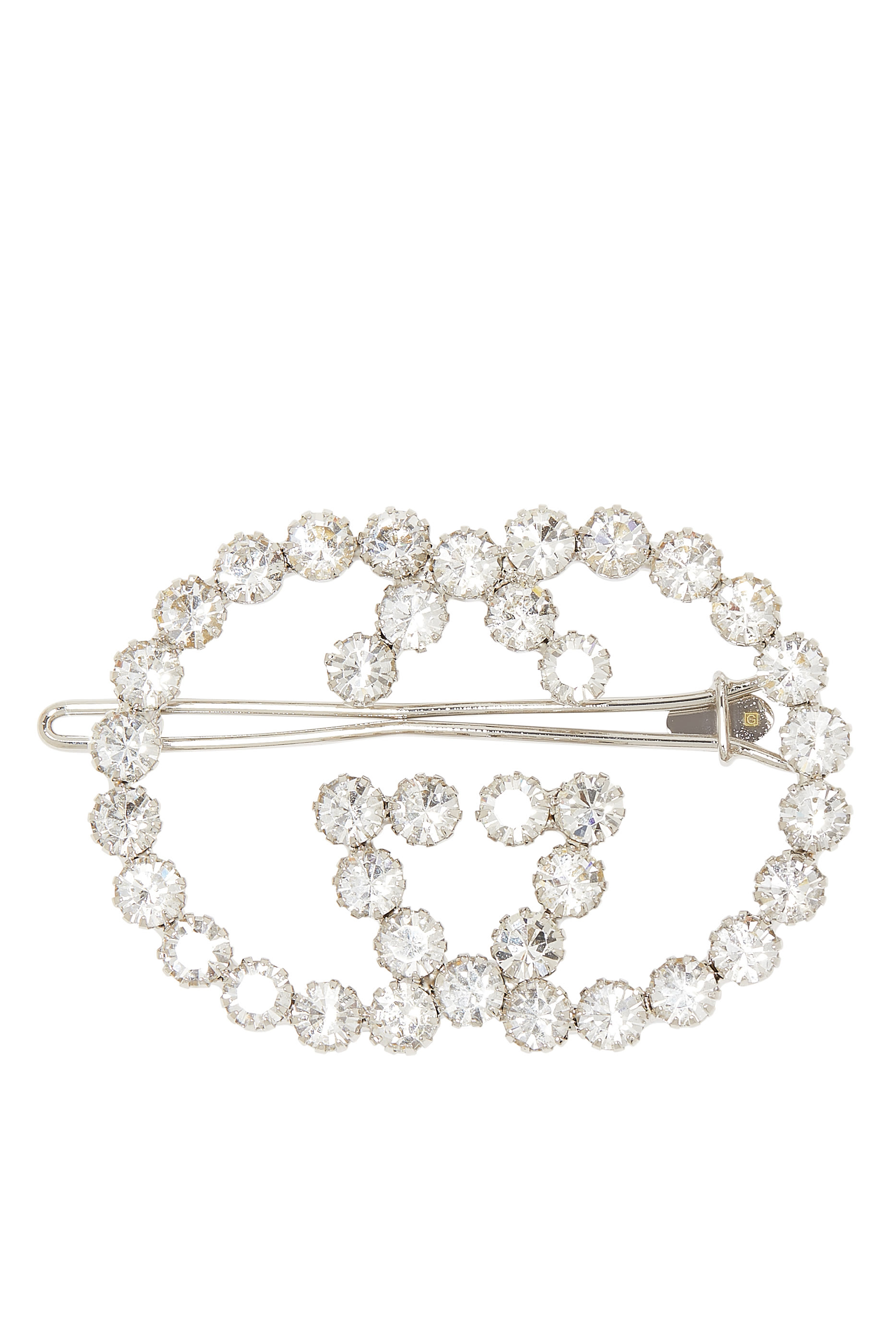 Crystal Interlocking G Hair Clip