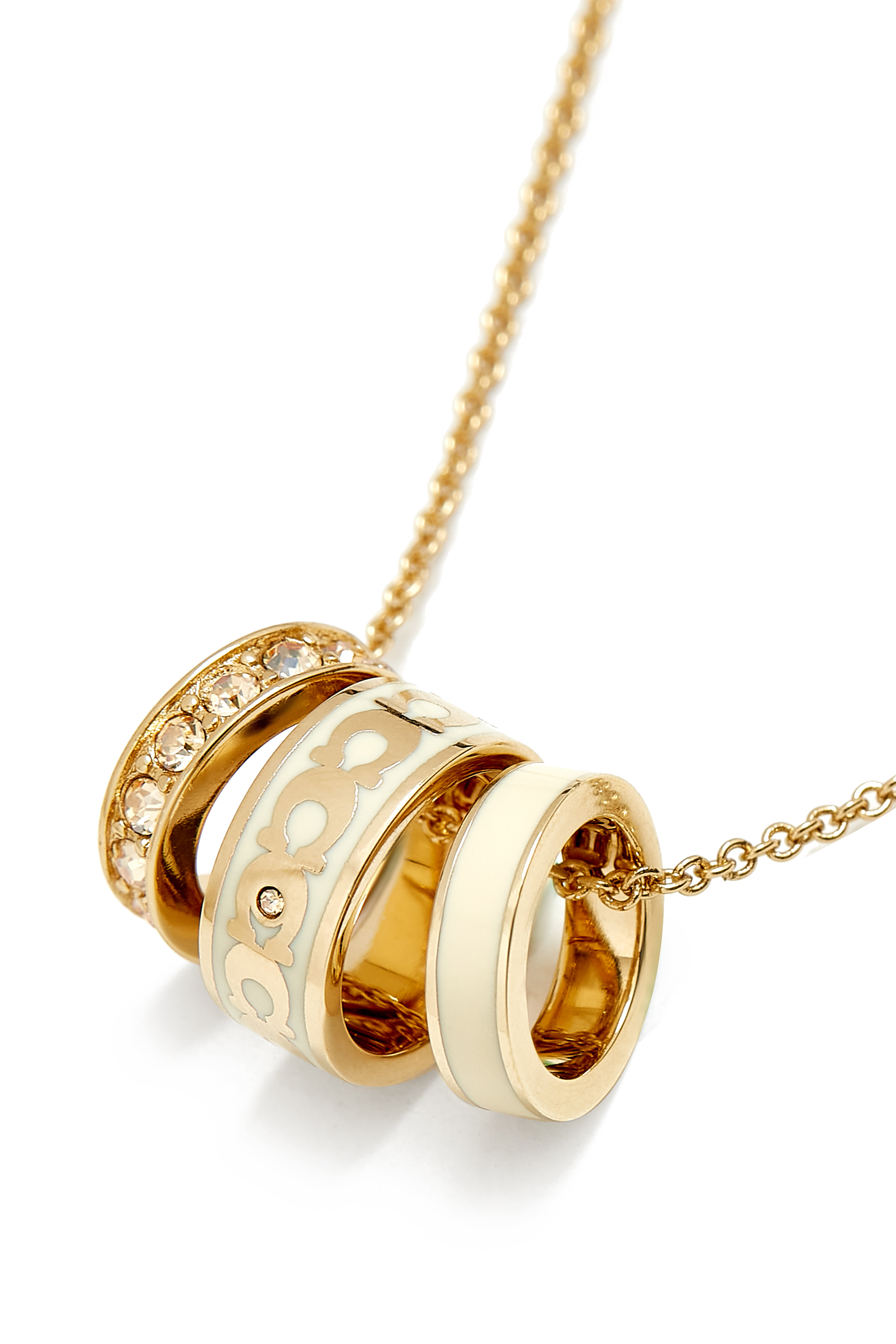 Enamel C Signature Rondelle Pendant