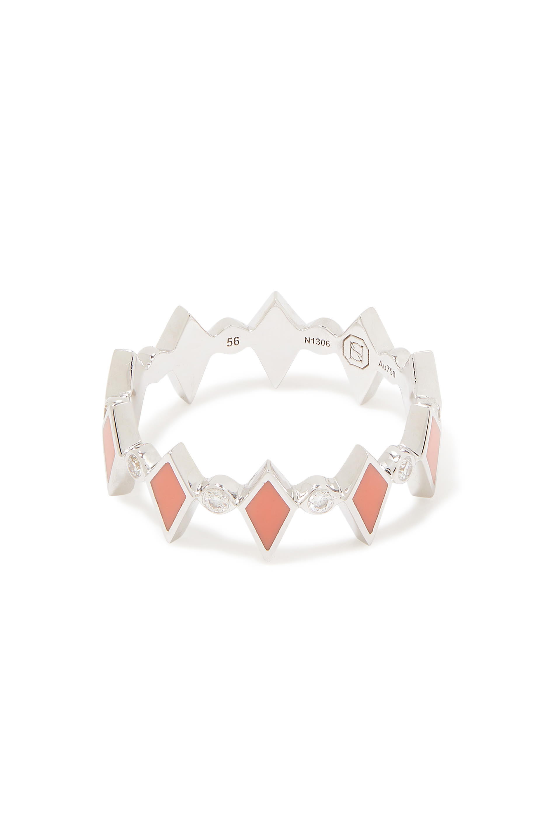 Mosaic 18K White Gold Ring