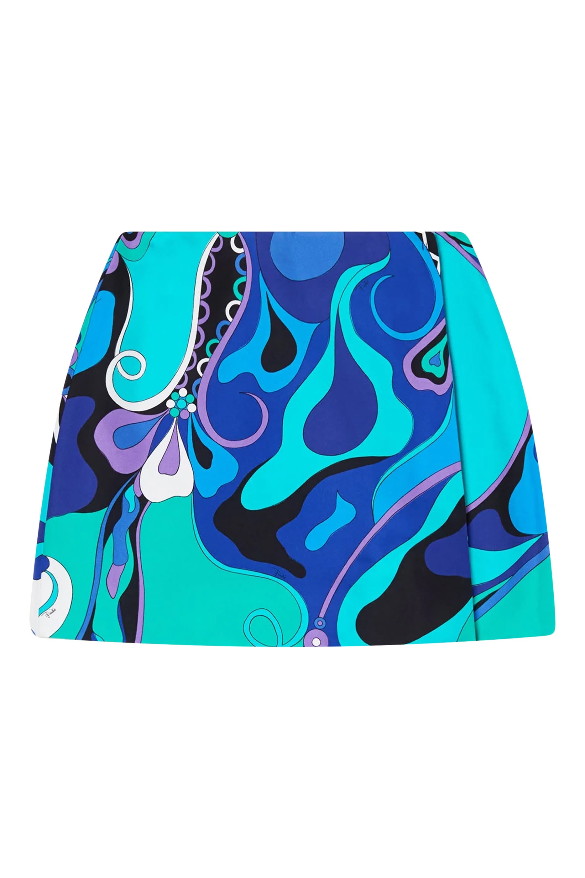  Orchidee Print Silk Skirt