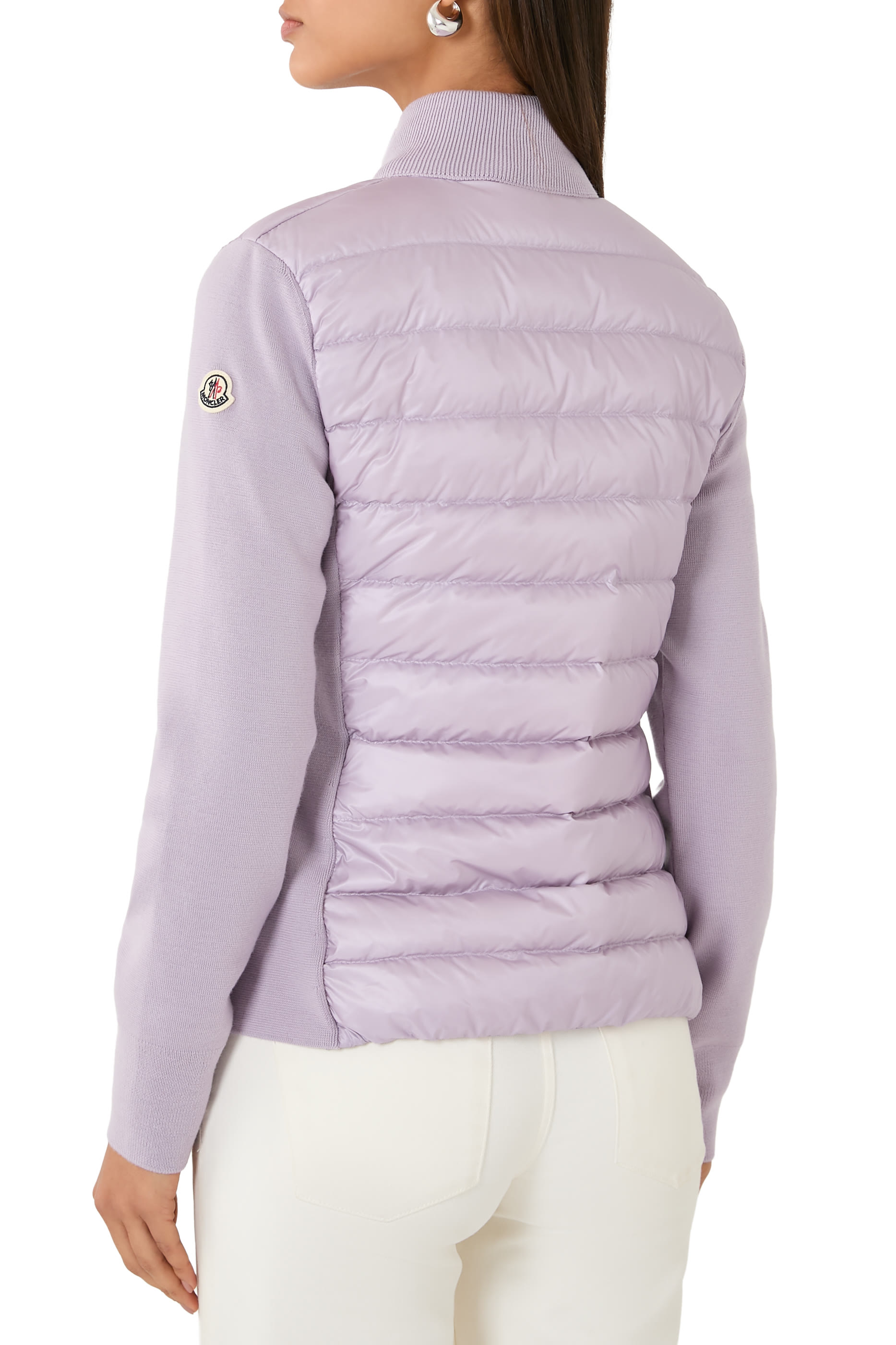  Padded Wool Zip-Up Cardigan