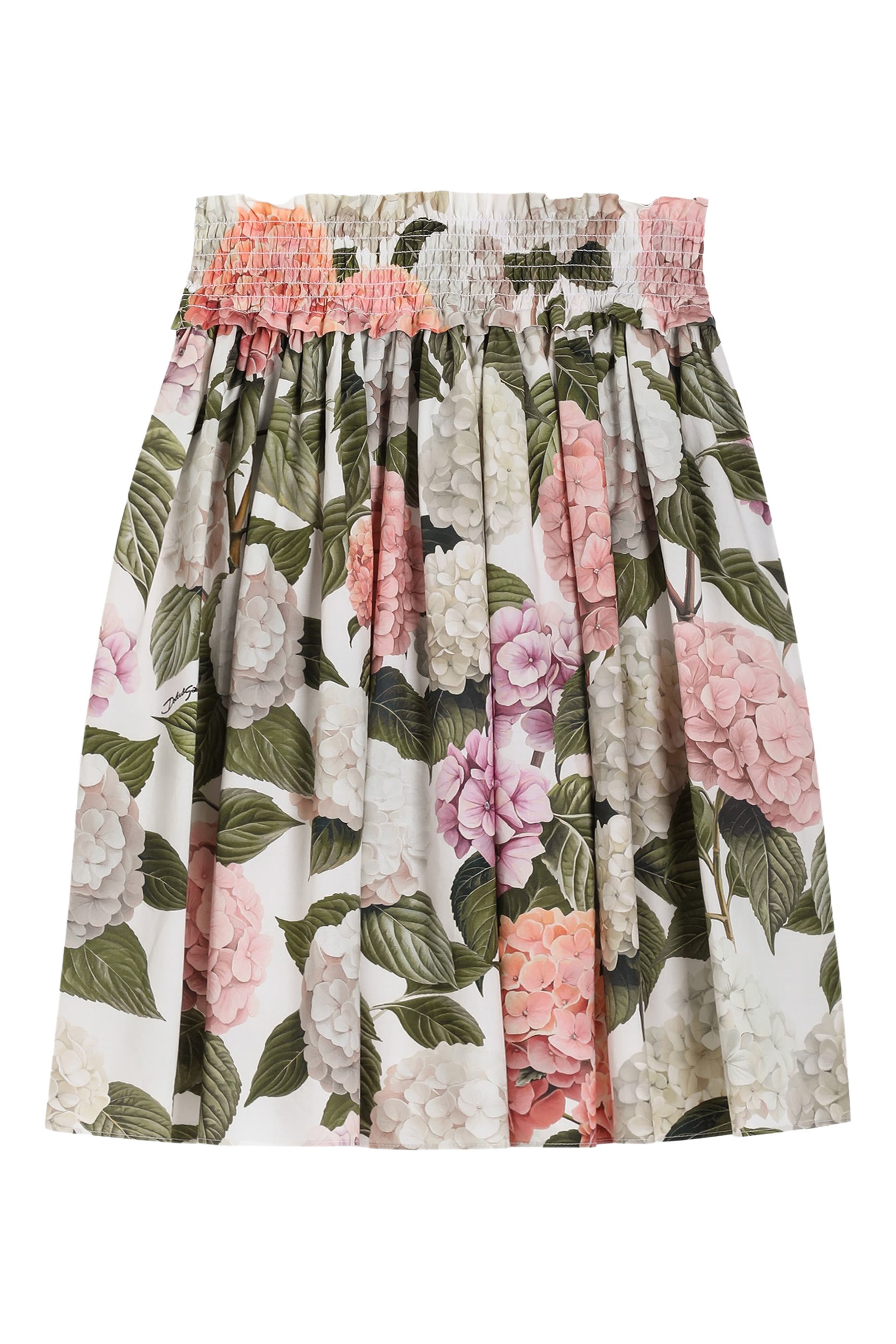 Kids Hydrangea-Print Poplin Skirt