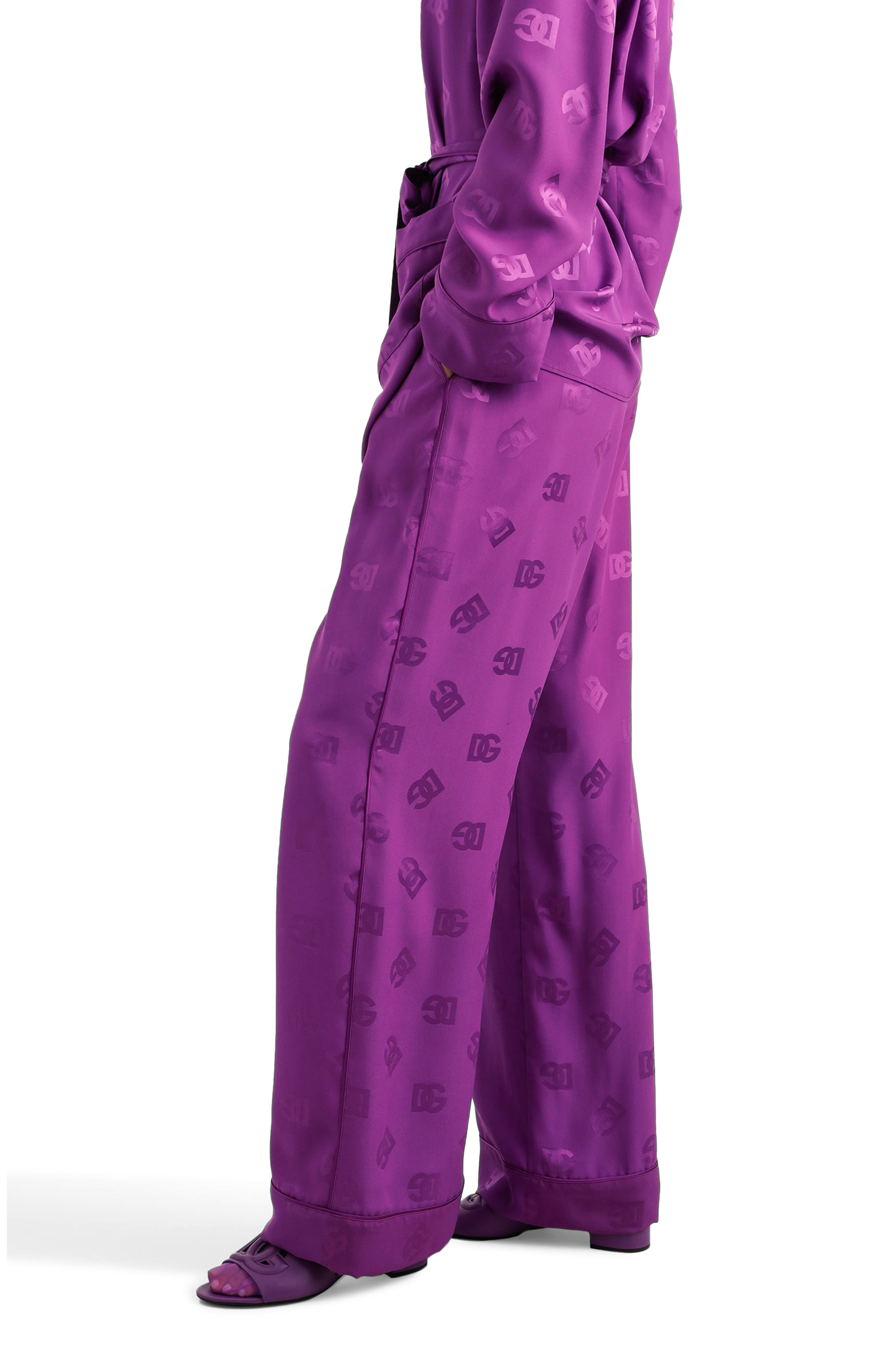 All-Over DG Logo Silk Satin Jacquard Pajama Pants