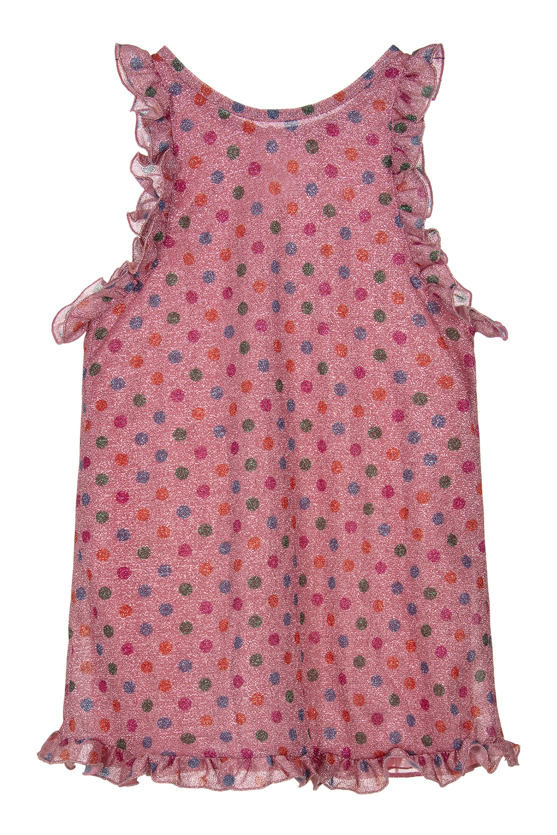 Kids Lumi&eacute;re Rainbow Polka Dot Ruffle Dress